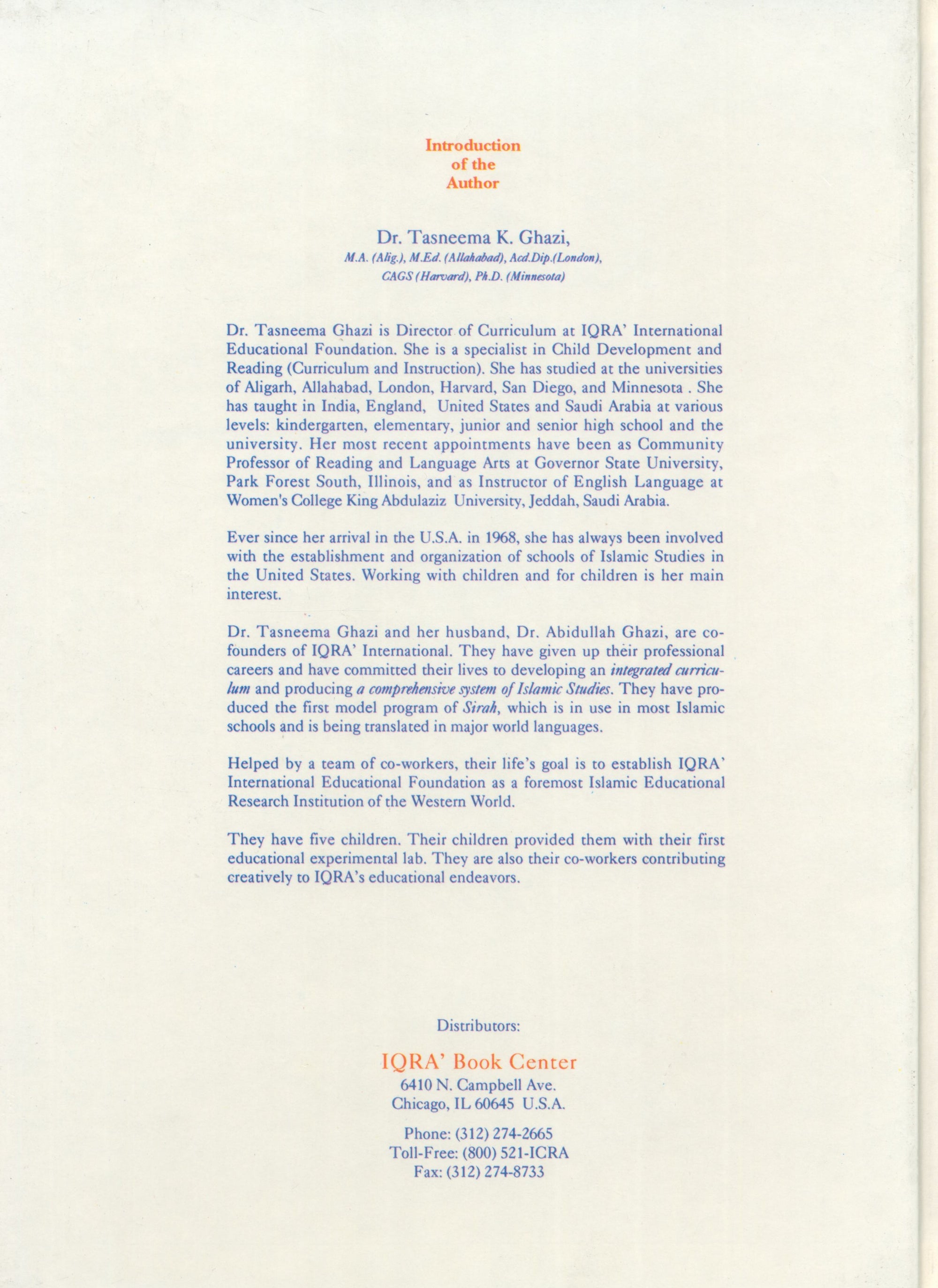 IQRA' Kindergarten Curriculum Volume 2 - Sirah of Rasulullah