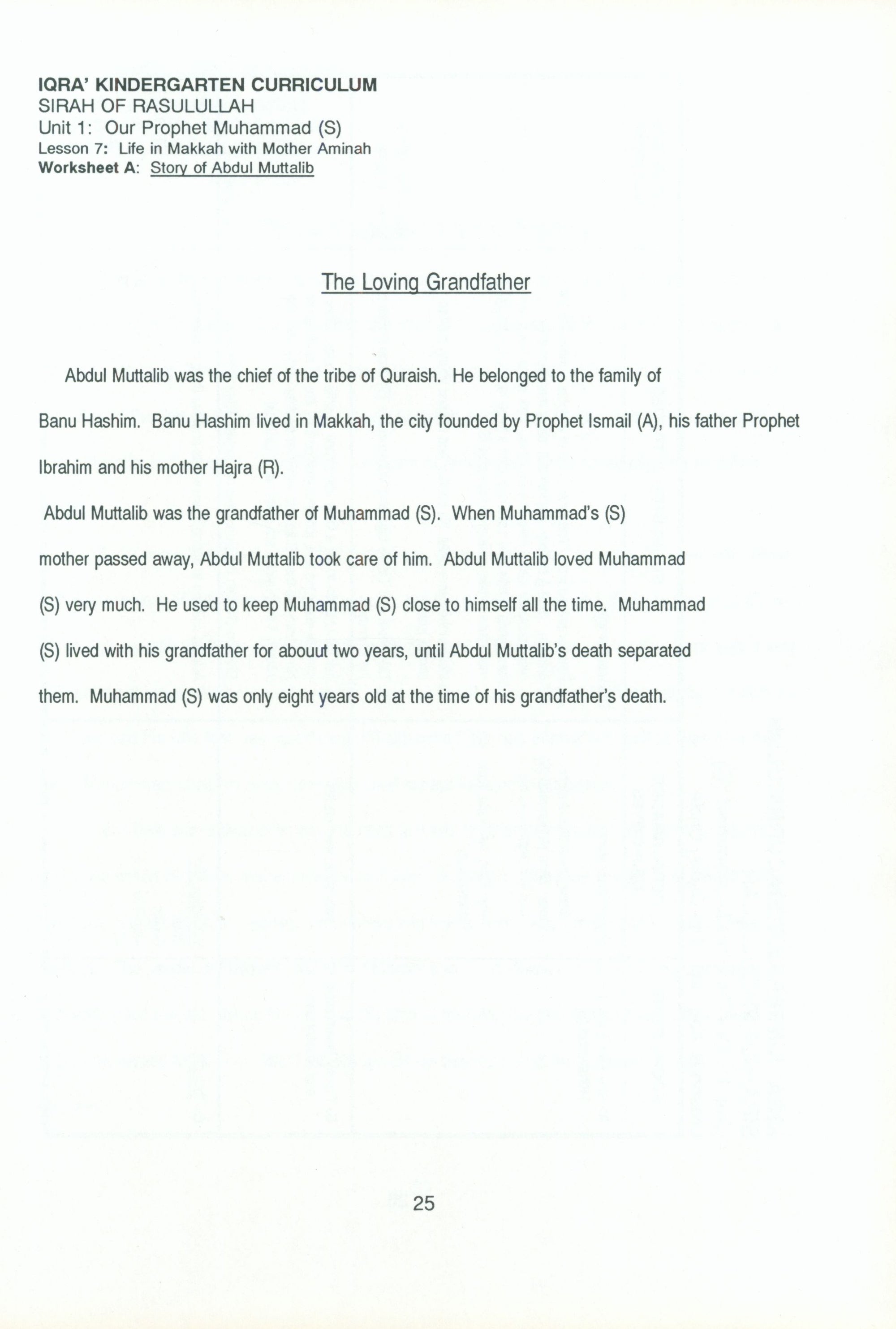 IQRA' Kindergarten Curriculum Volume 2 - Sirah of Rasulullah