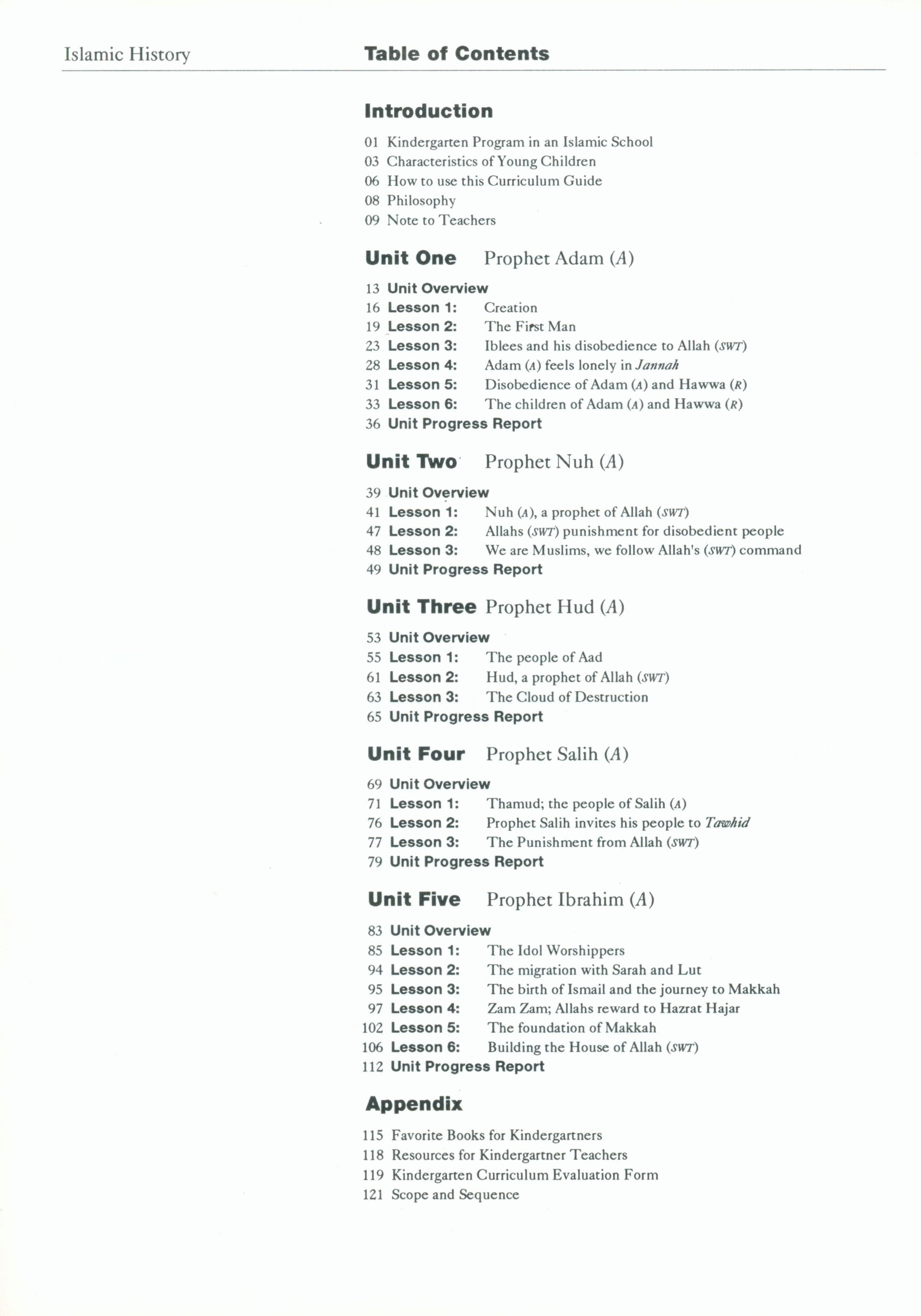 IQRA' Kindergarten Curriculum Volume 1 - Islamic History