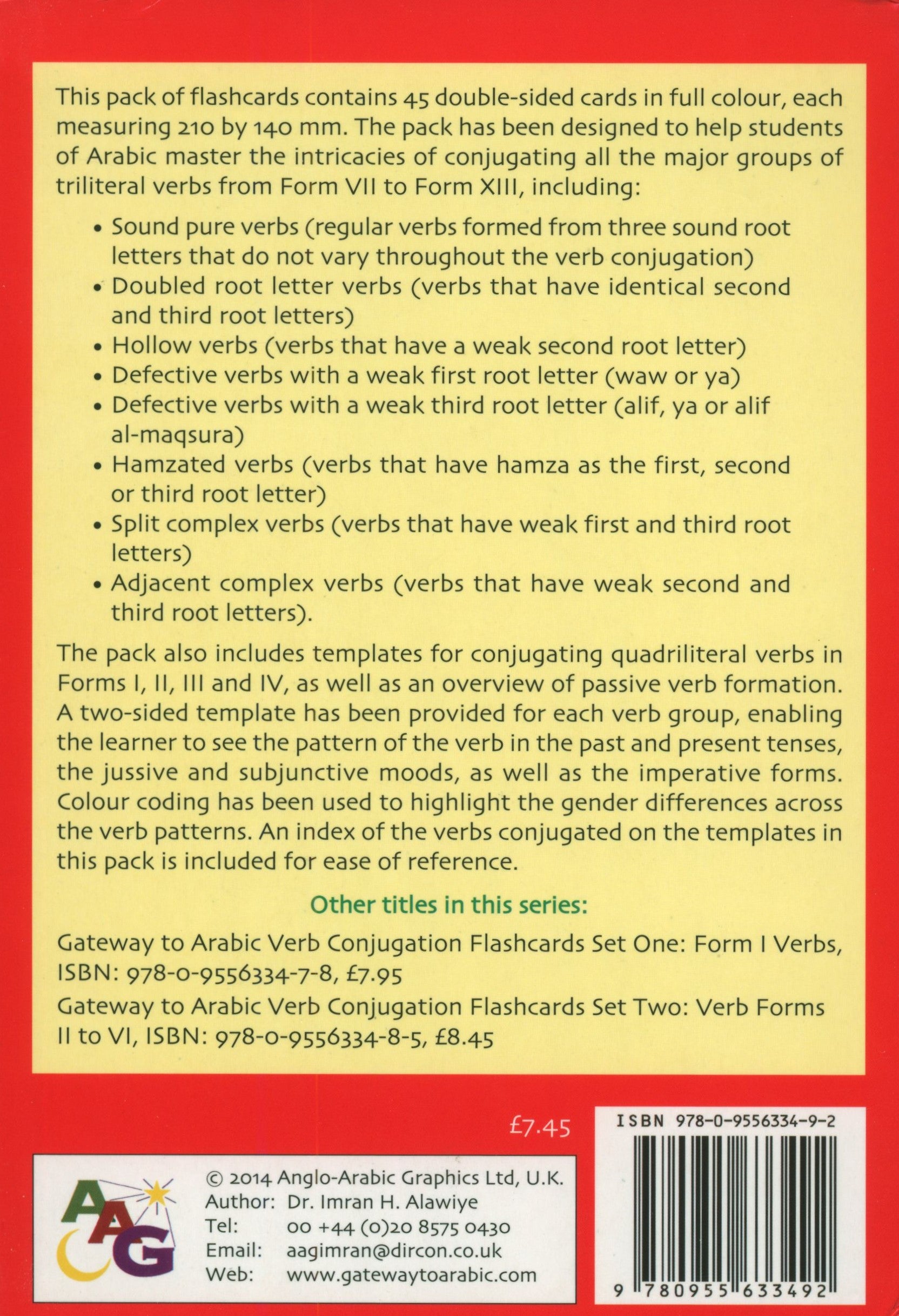 Gateway to Arabic Verb Conjugation Flashcards Set 3 مفتاح العربية