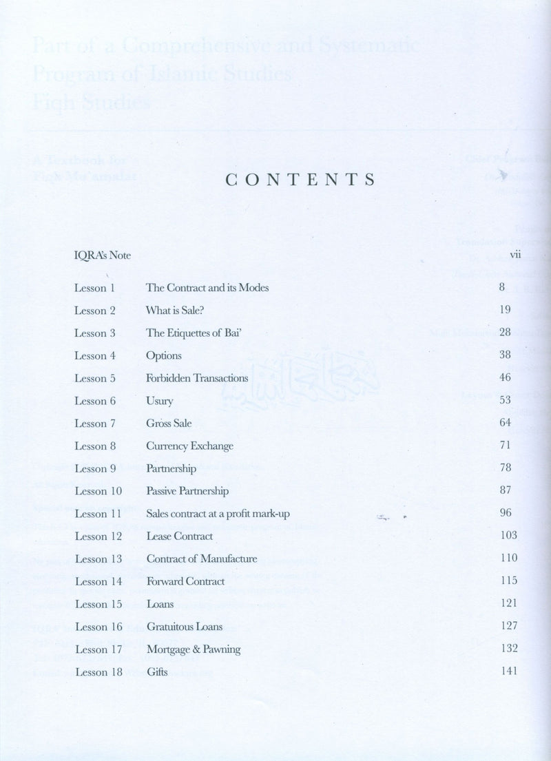 The Principles of Dealings & Transactions - Usul ul-Fiqh Muamalat