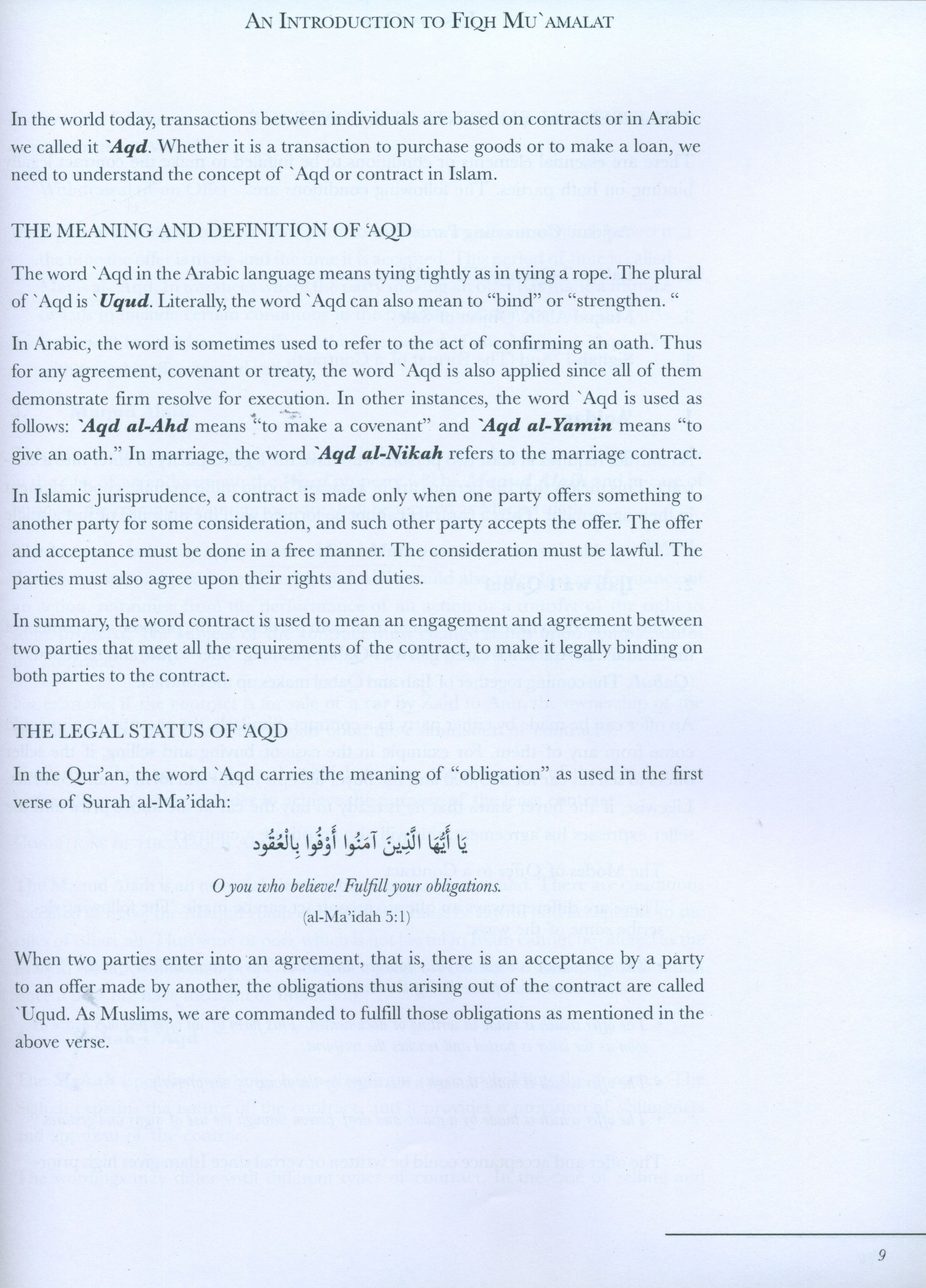 The Principles of Dealings & Transactions - Usul ul-Fiqh Muamalat