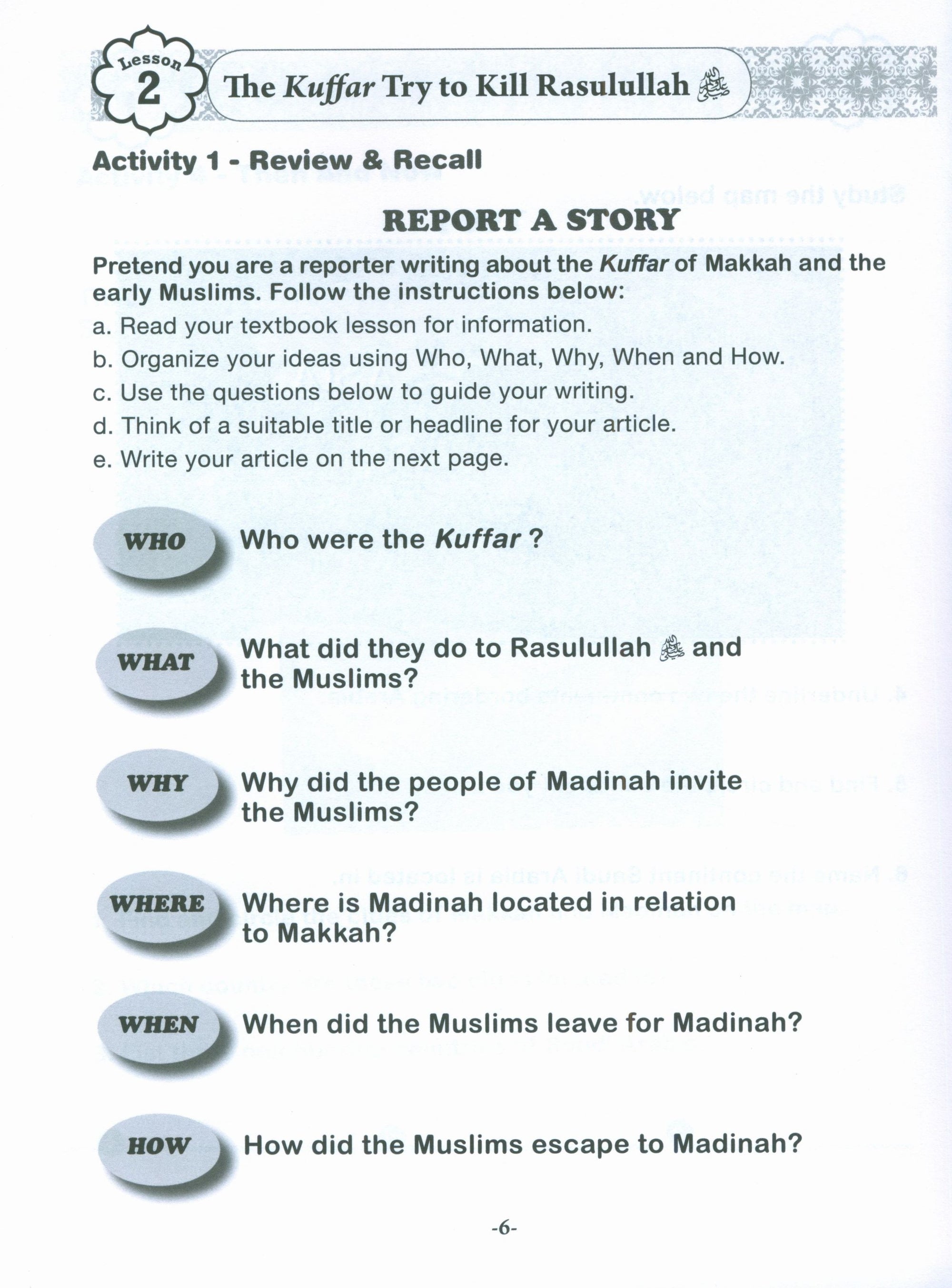 Sirah of our Prophet (Our Prophet Life in Madina) Grade 3 Workbook