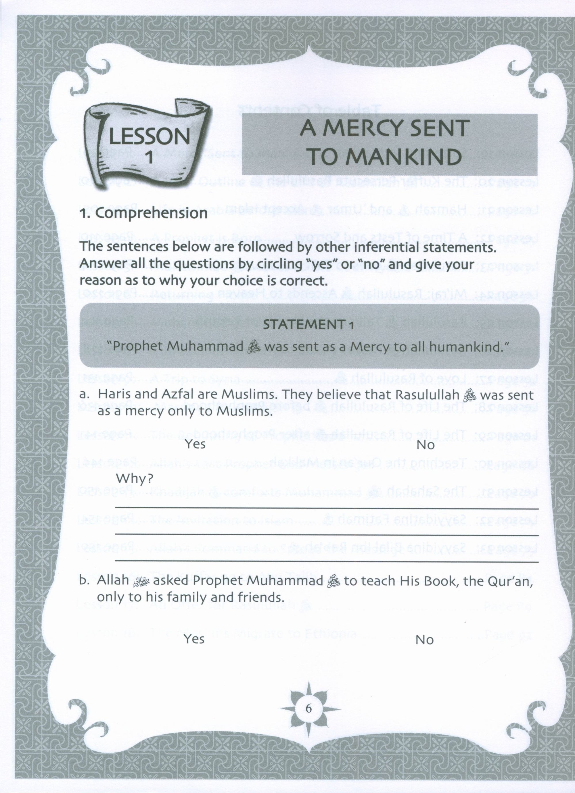 Sirah of our Prophet (Mercy to Mankind) Grade 5 Workbook