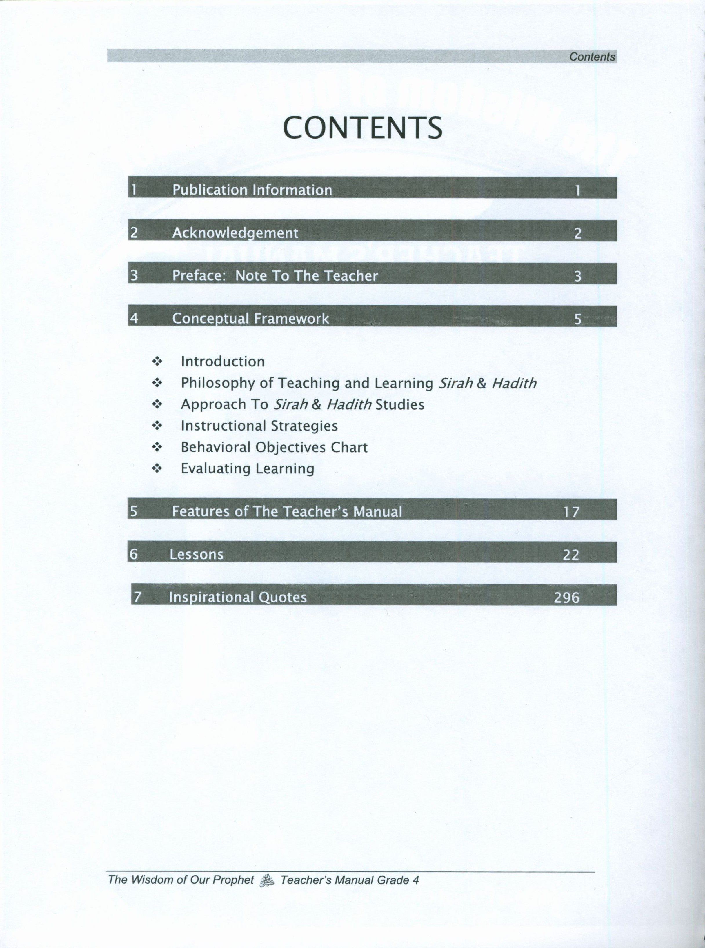 Sirah of our Prophet Grade 4: Teacher's Manual