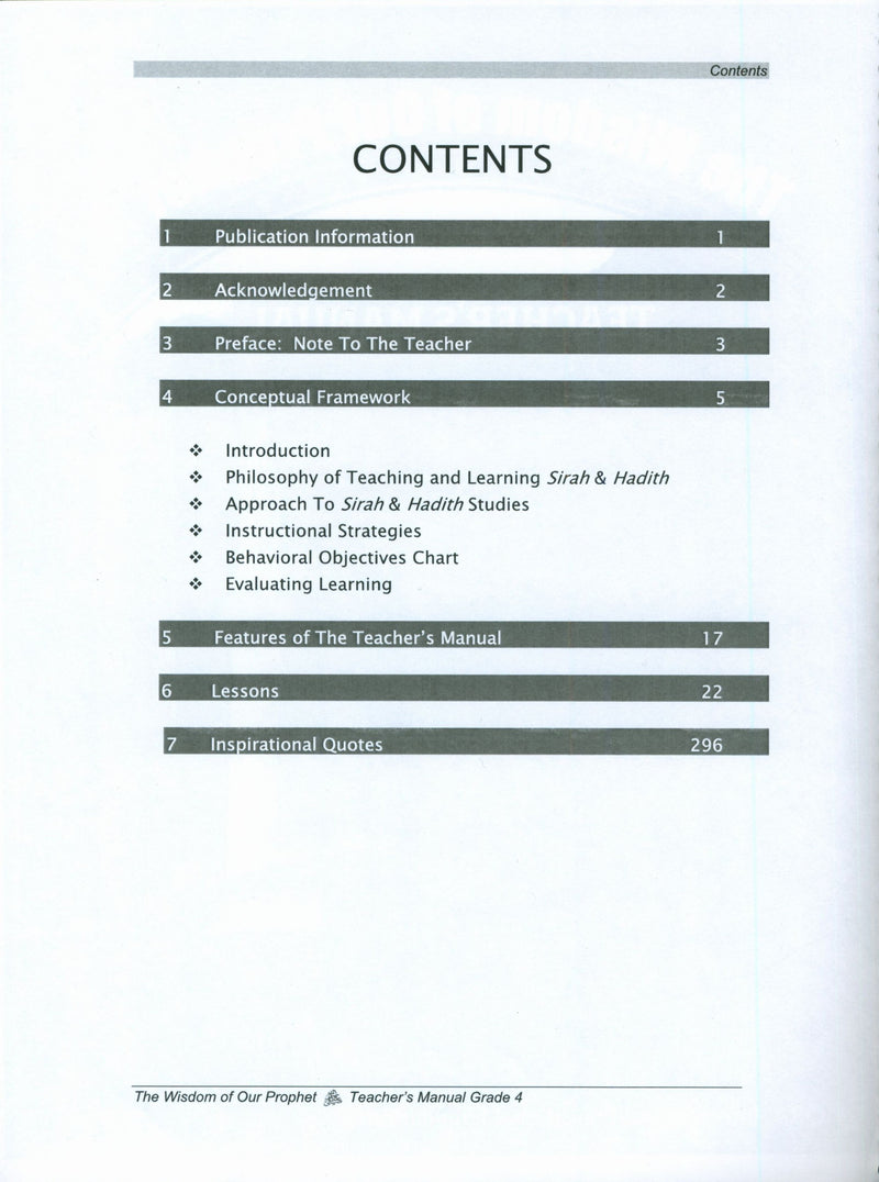 Sirah of our Prophet Grade 4: Teacher's Manual