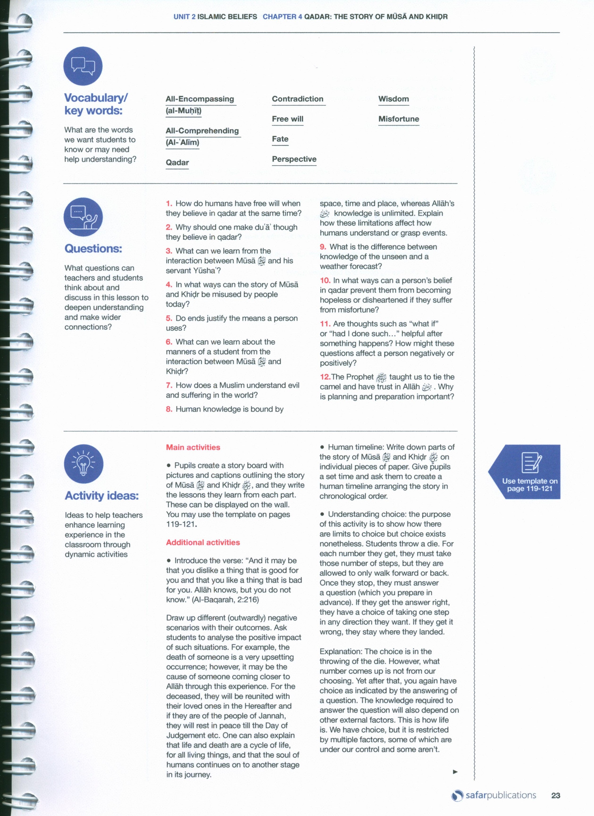 Safar Teacher’s Guide for Islamic Studies Book 7