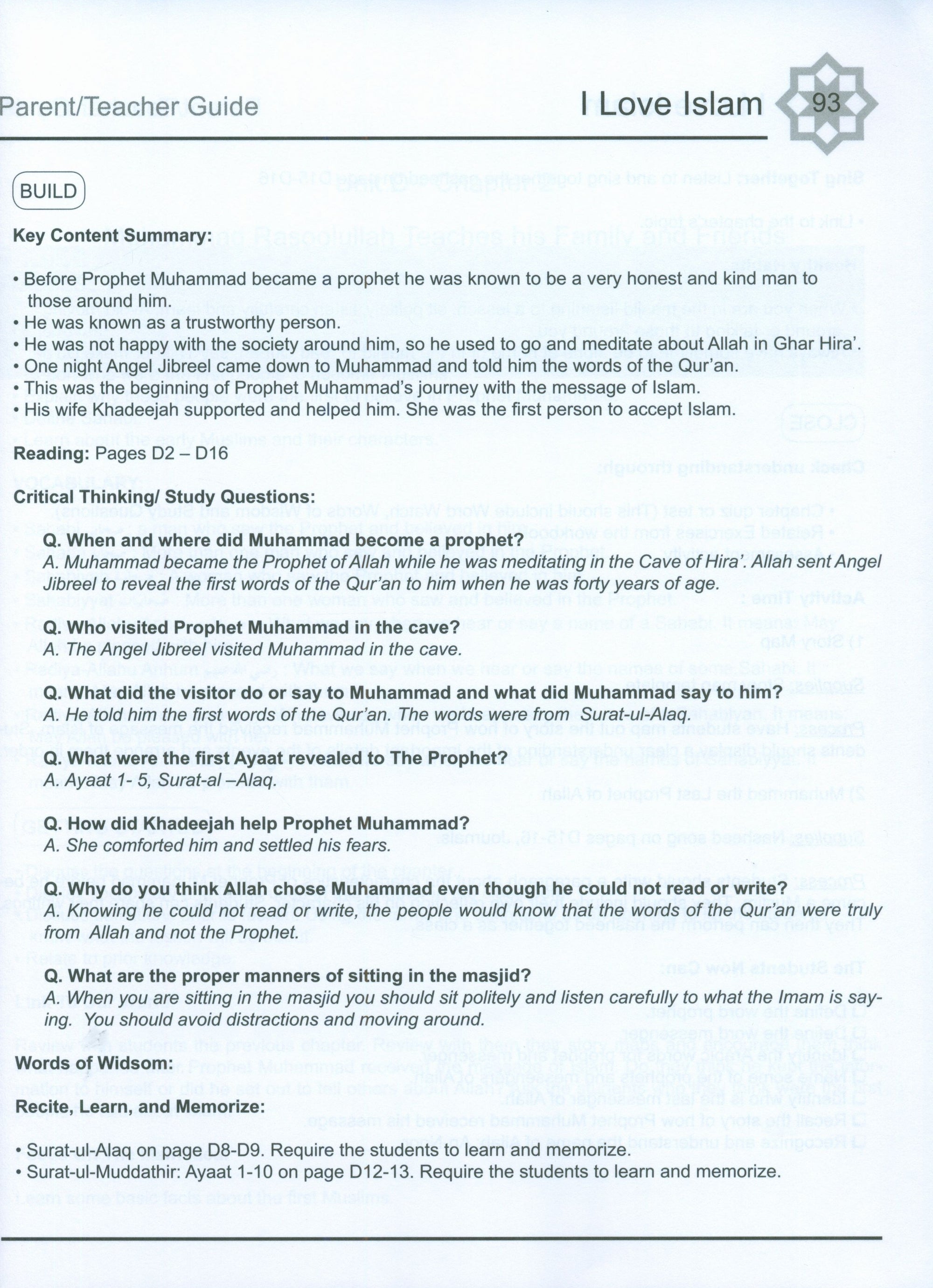 I Love Islam Weekend Edition Teacher / Parent Guide 3