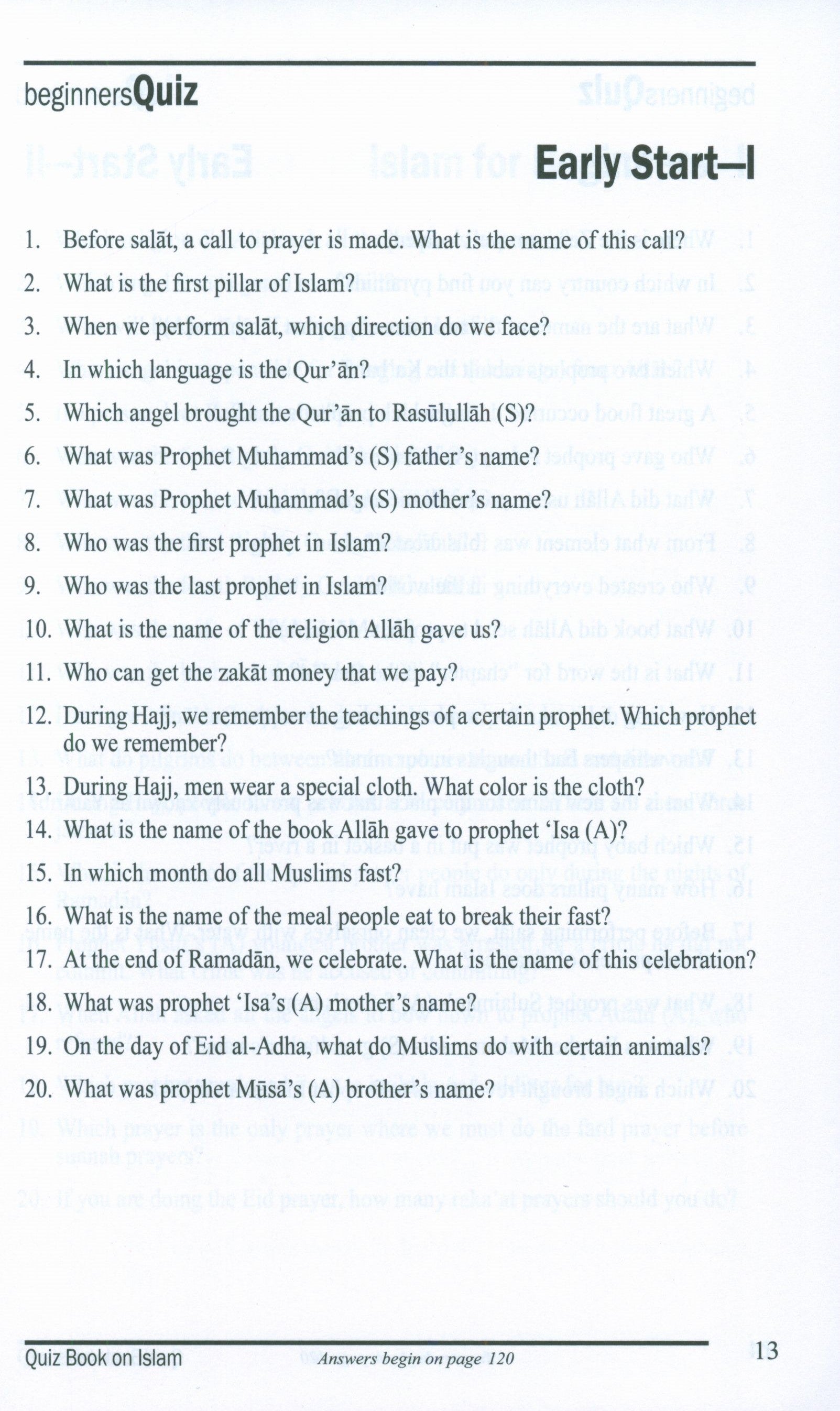 Quiz Book on Islam