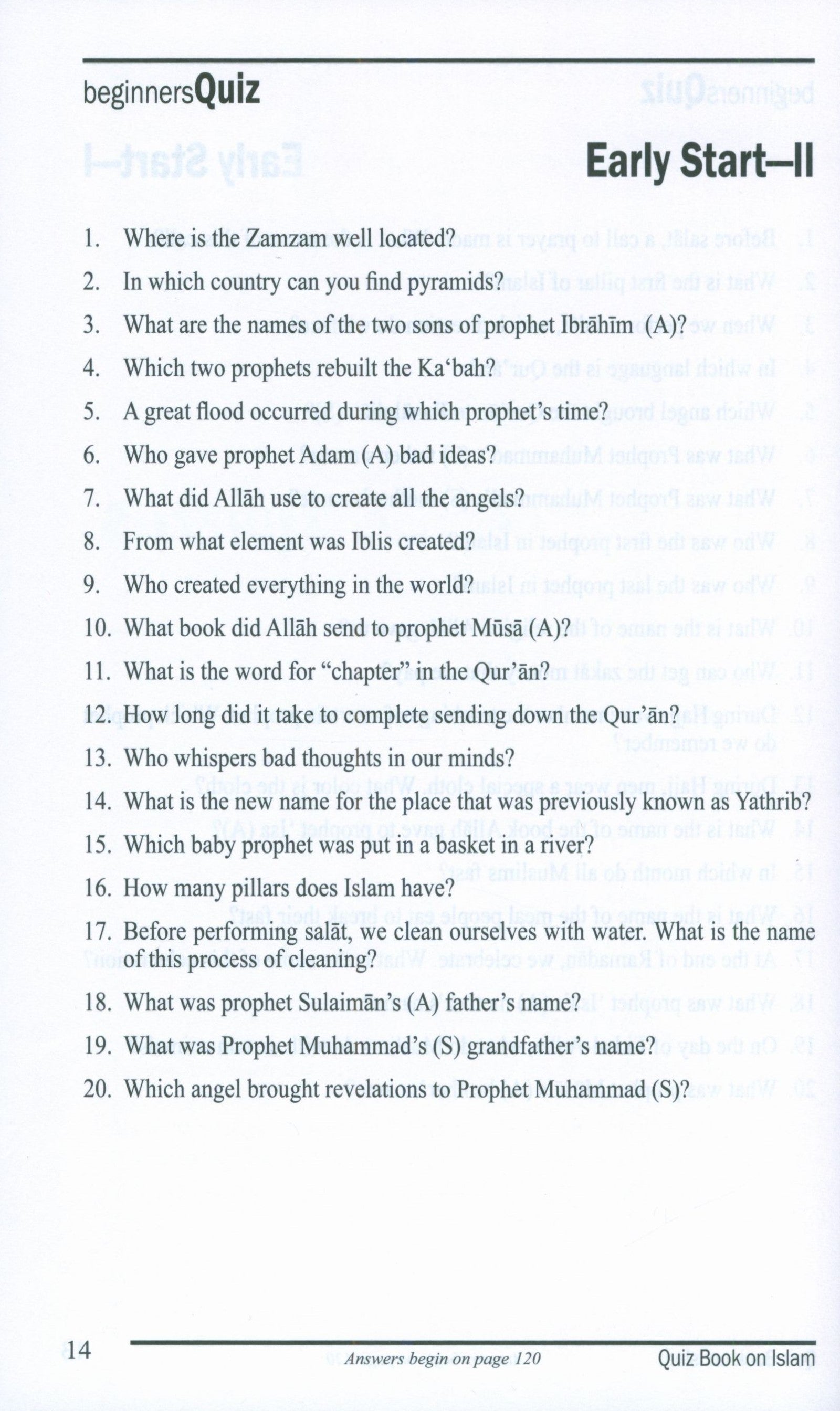 Quiz Book on Islam