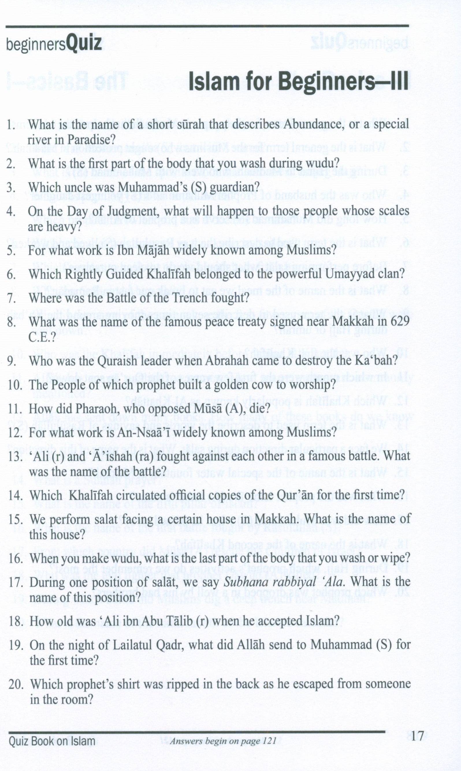 Quiz Book on Islam