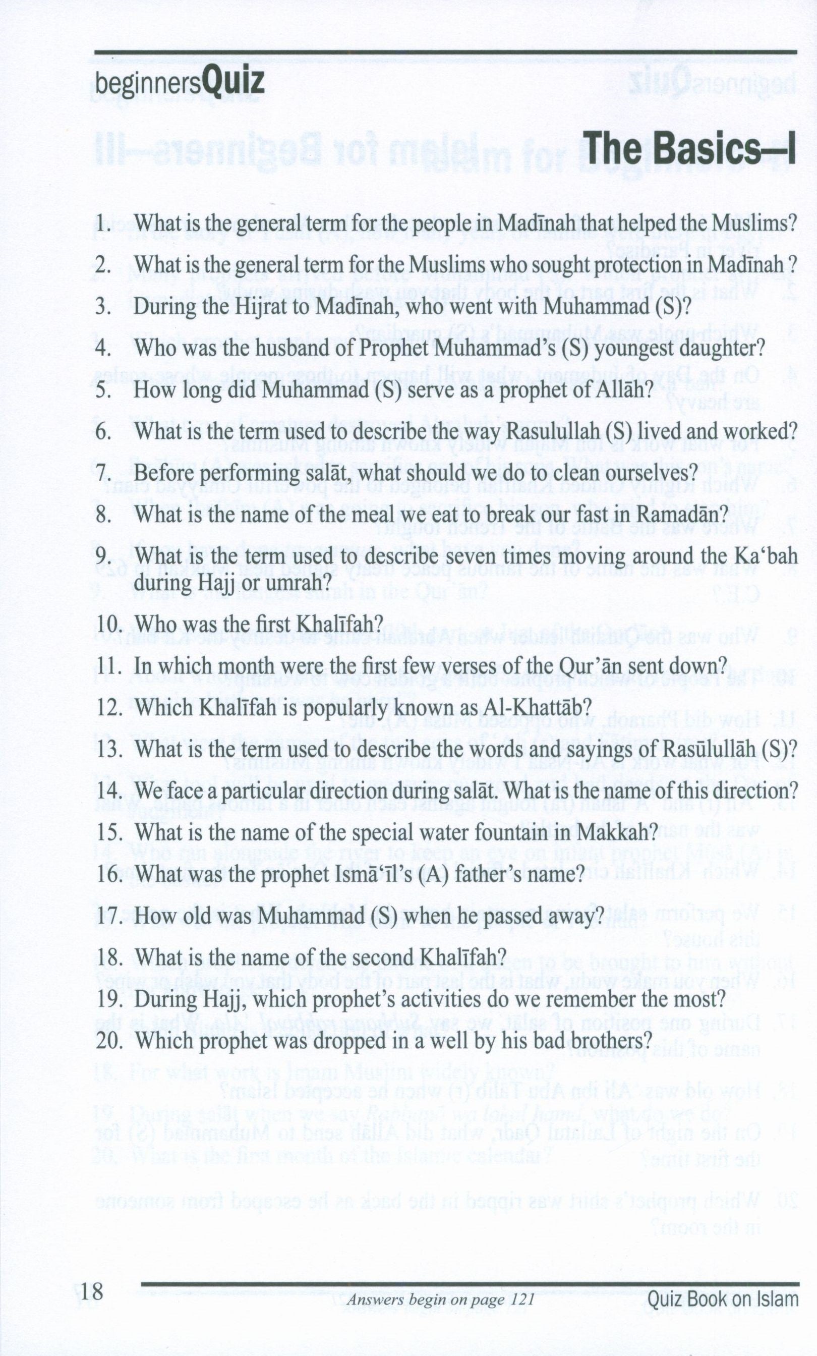 Quiz Book on Islam