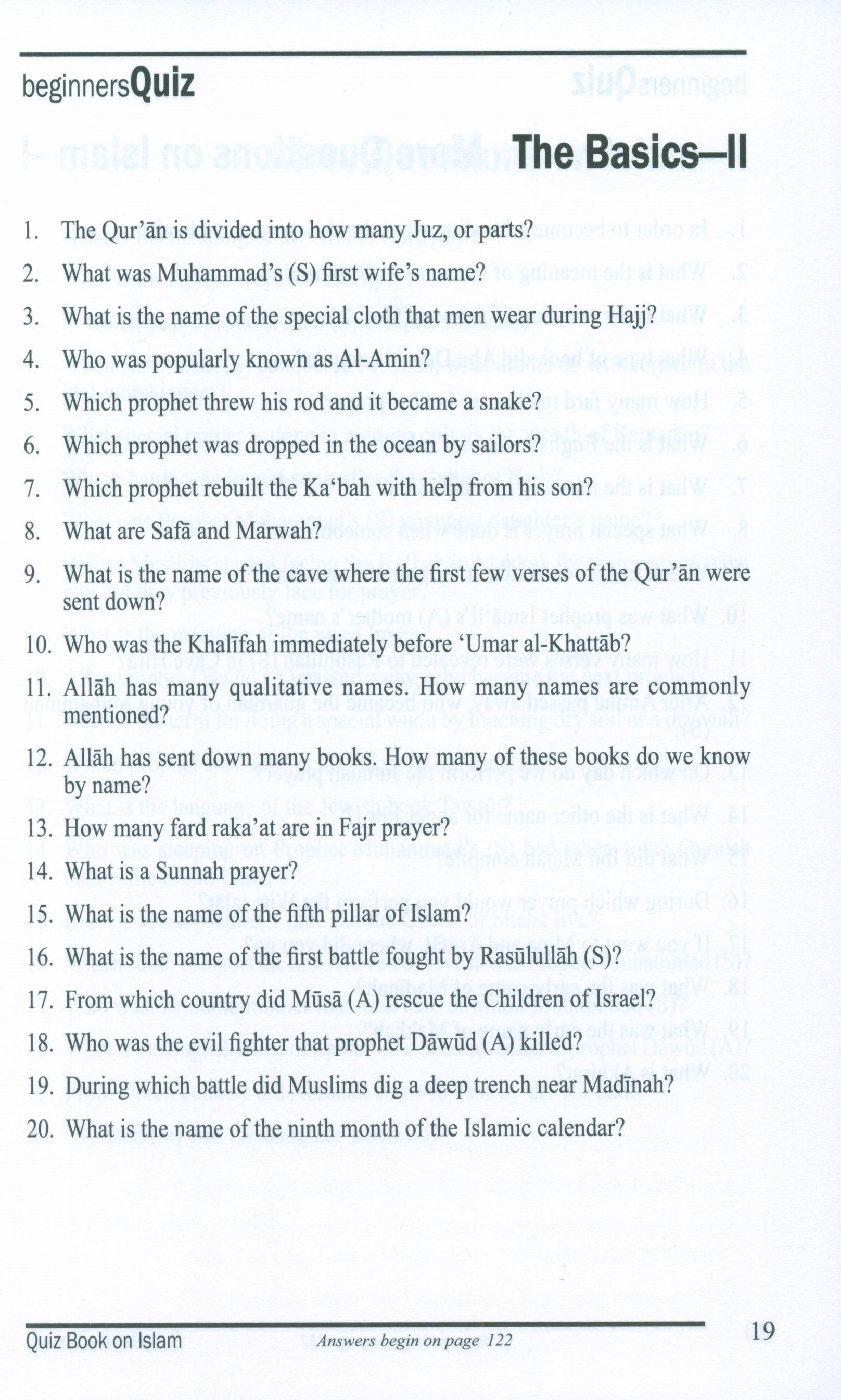 Quiz Book on Islam