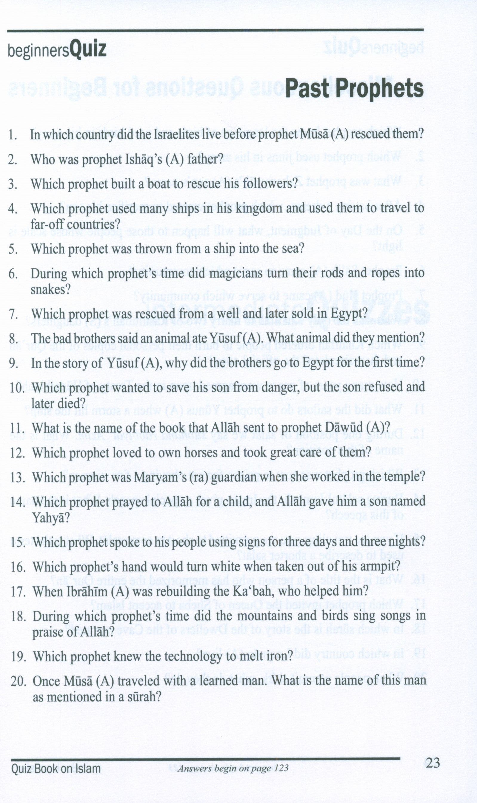 Quiz Book on Islam