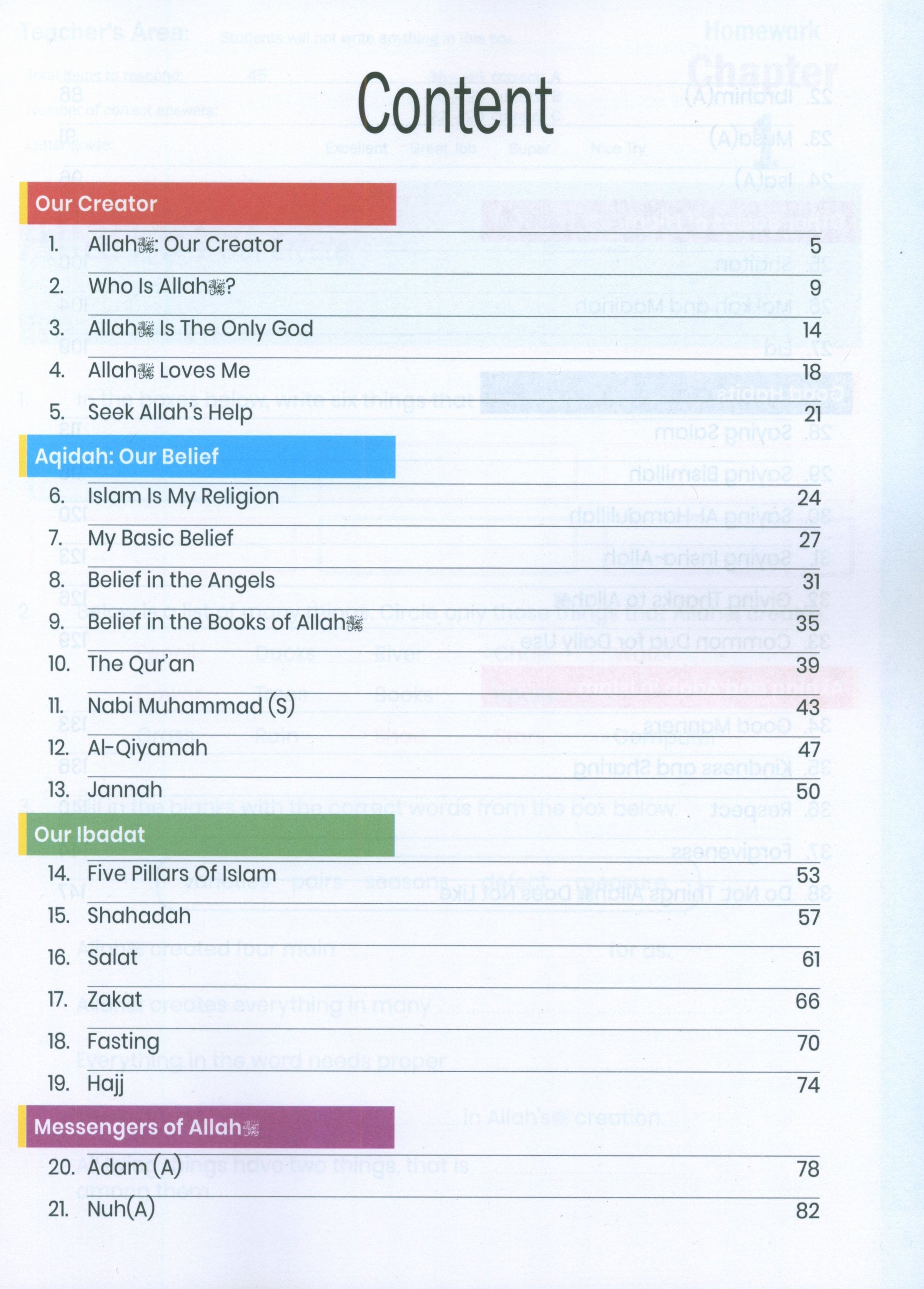 The Message of Islam (Workbook): Level 1