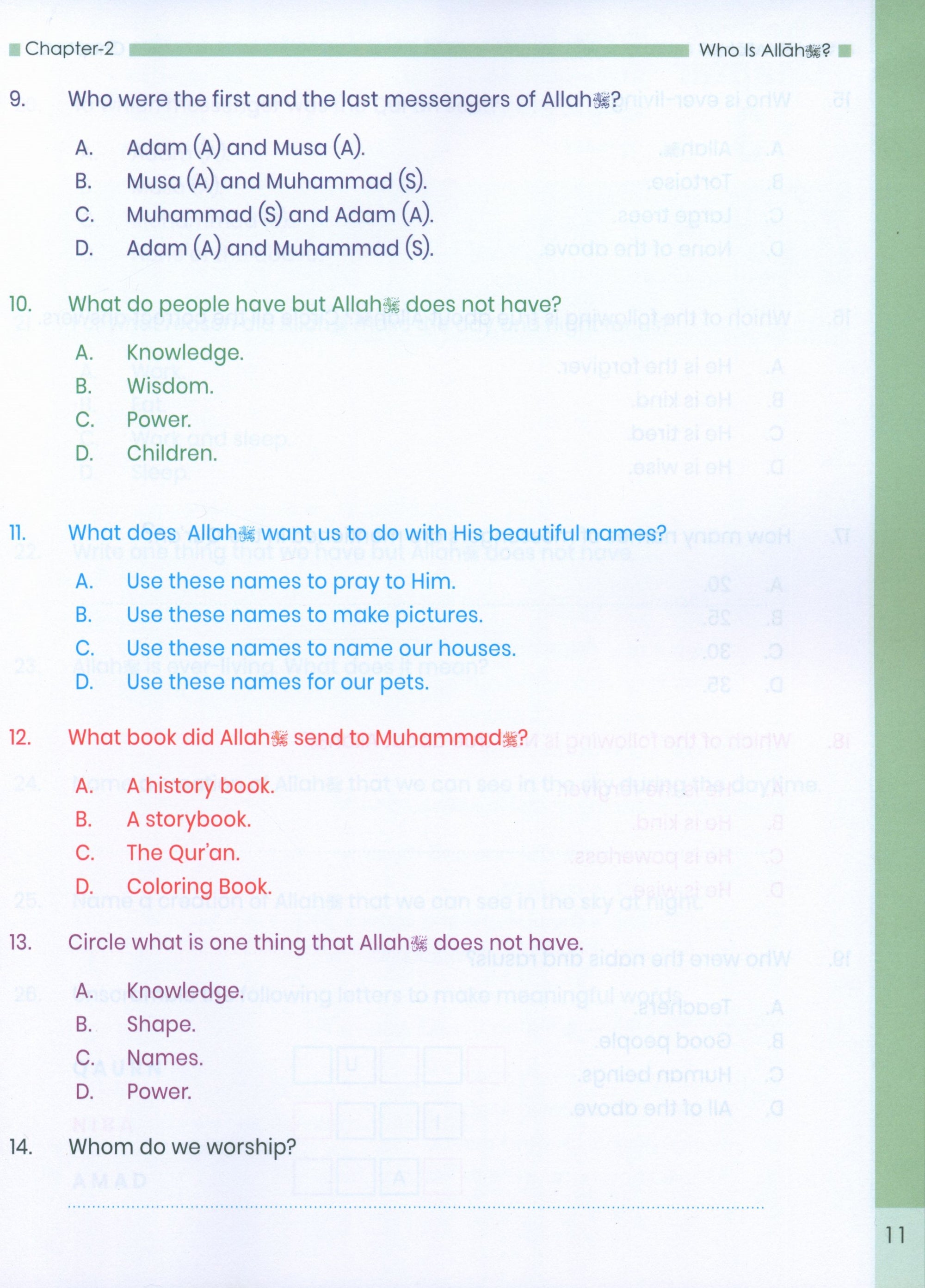 The Message of Islam (Workbook): Level 1