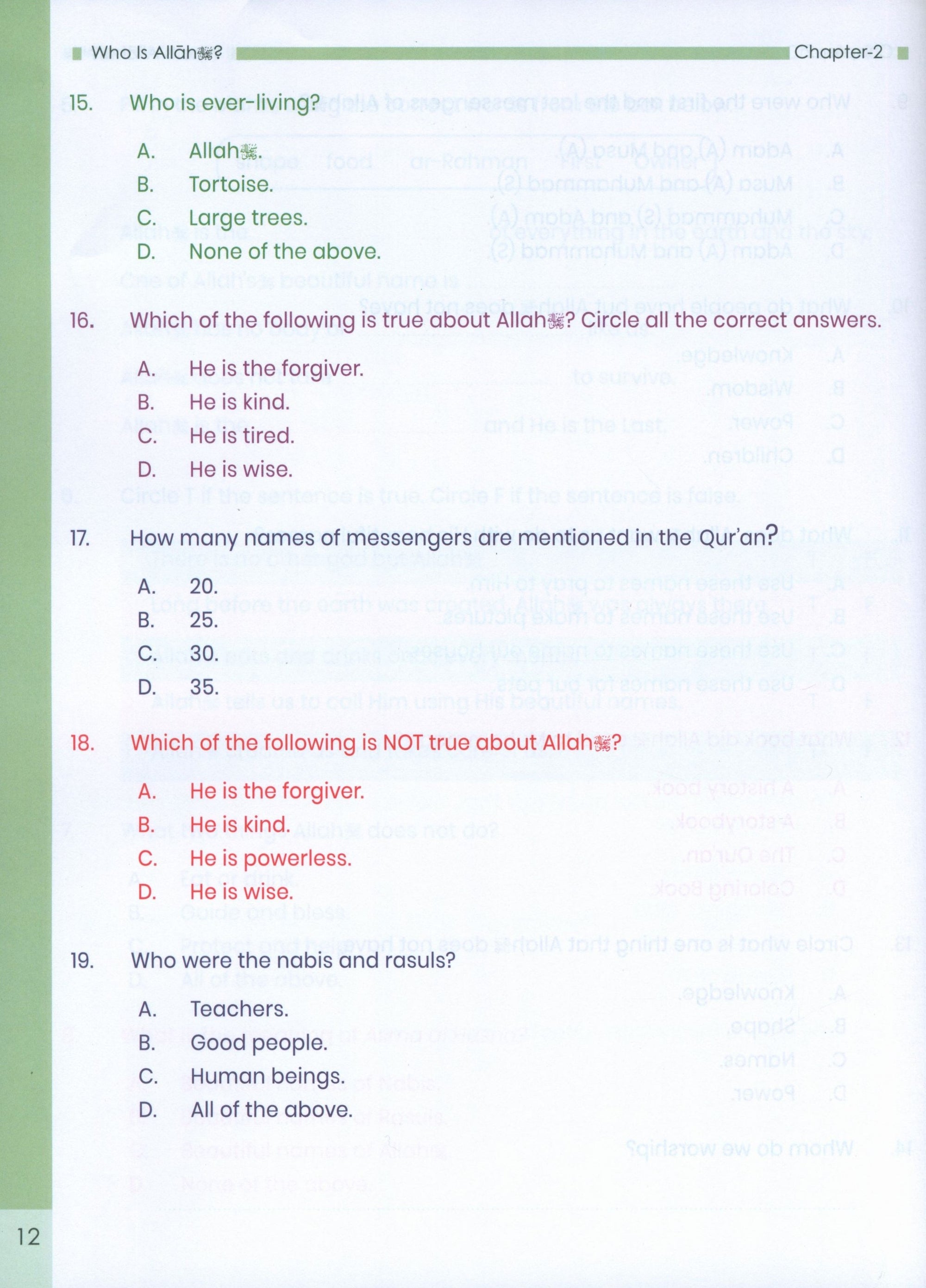 The Message of Islam (Workbook): Level 1