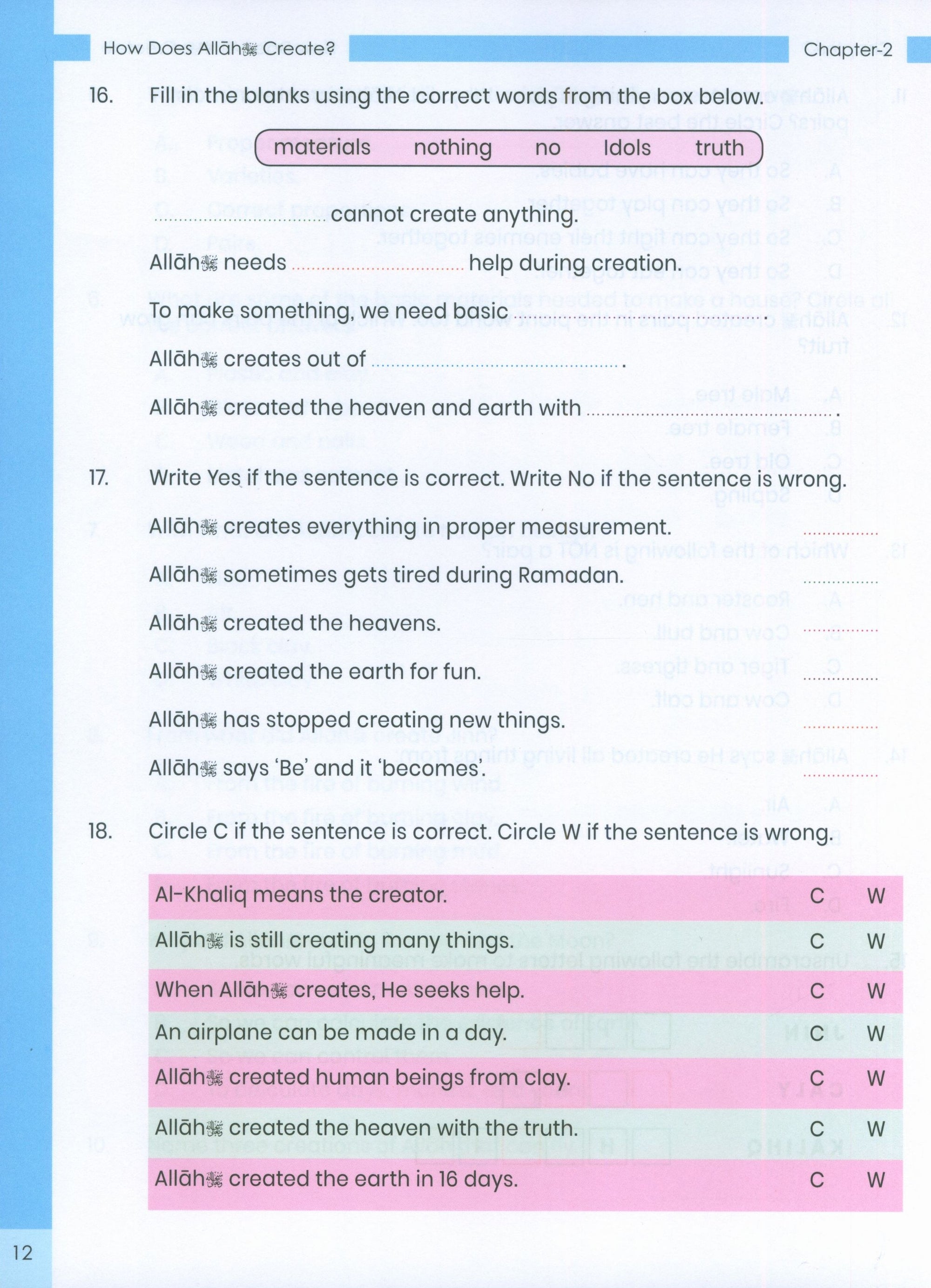 The Message of Islam (Workbook): Level 2