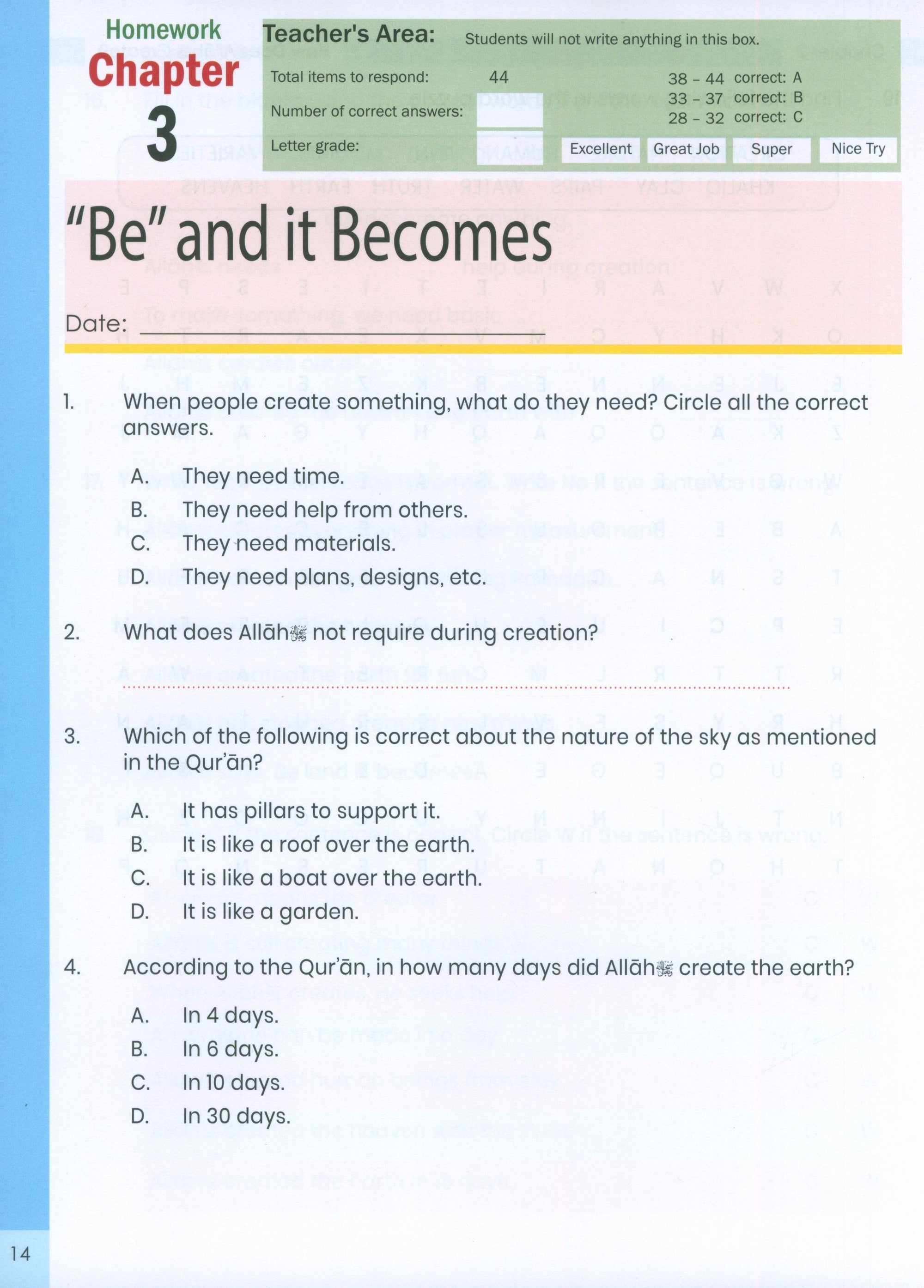 The Message of Islam (Workbook): Level 2