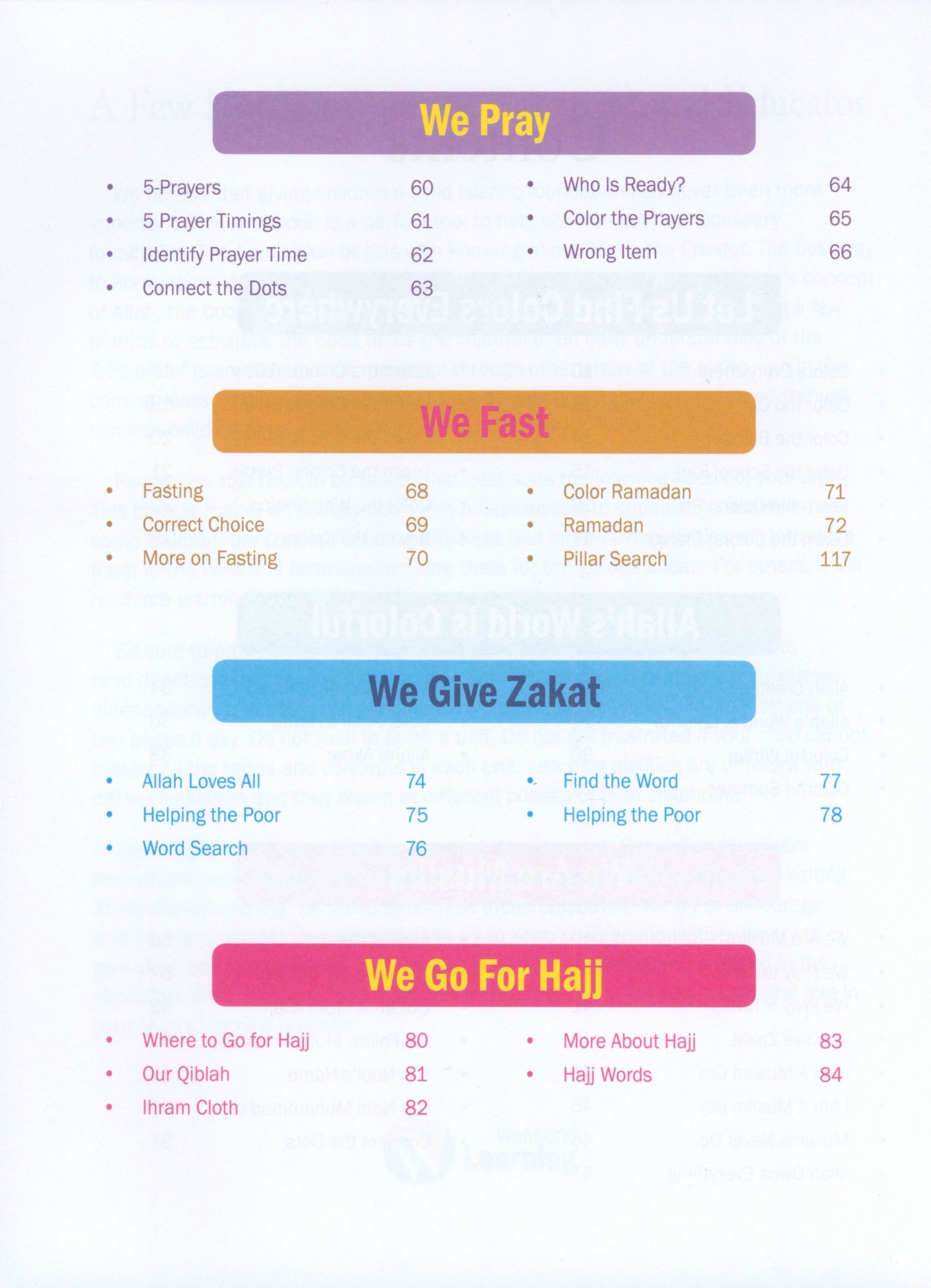 Weekend Learning Islamic Studies Level Junior Kindergarten