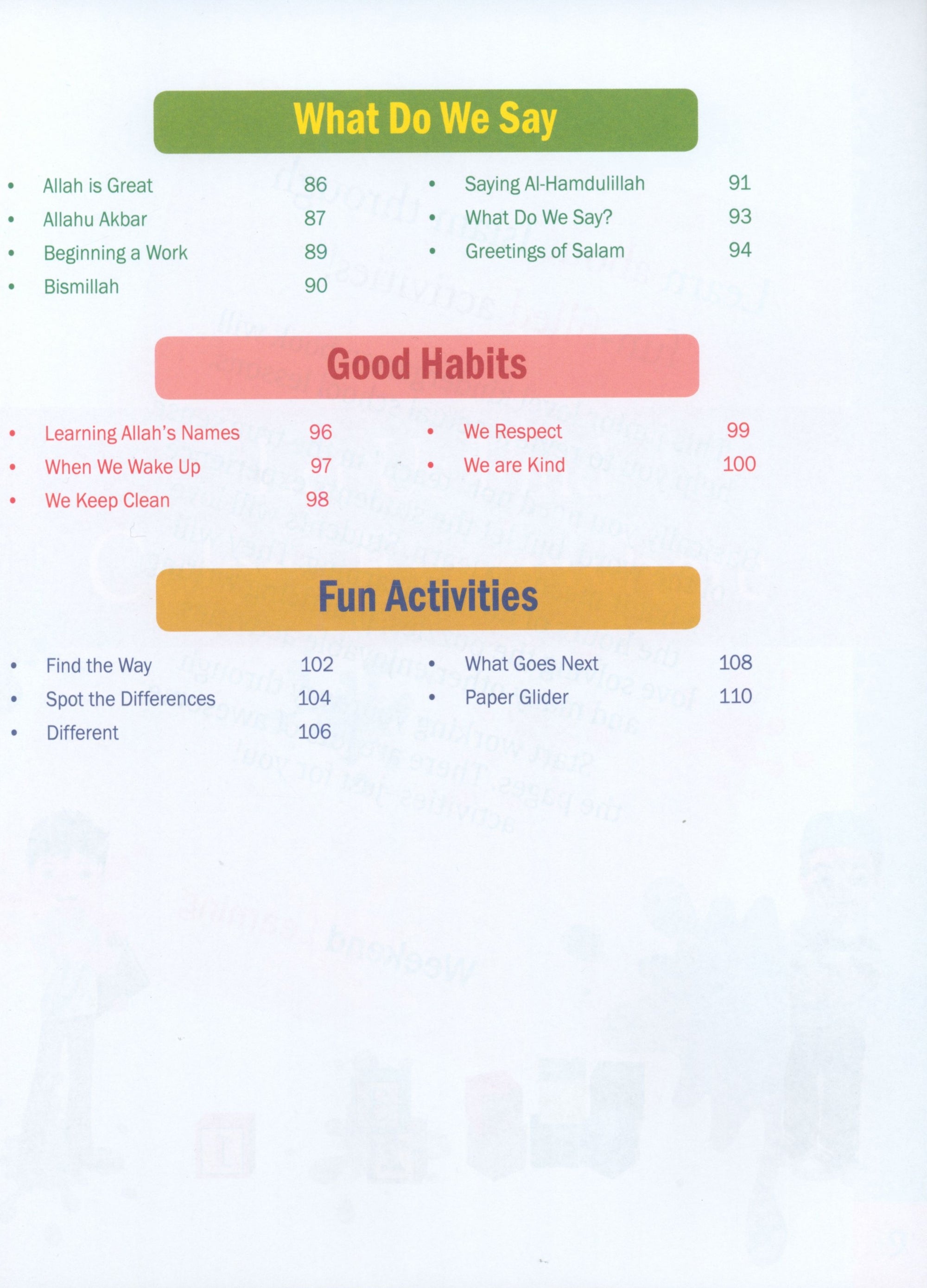 Weekend Learning Islamic Studies Level Junior Kindergarten