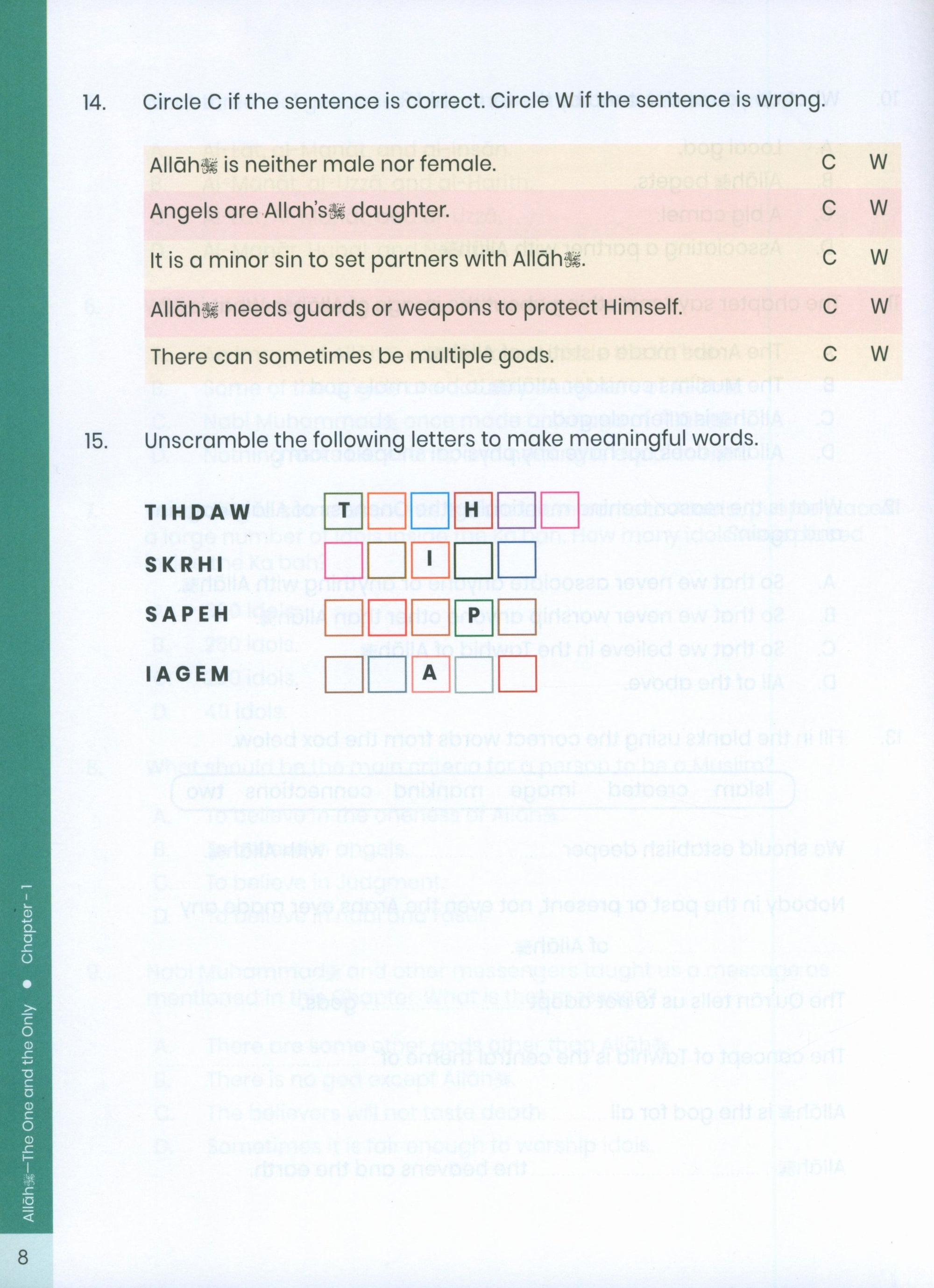 The Message of Islam (Workbook): Level 3