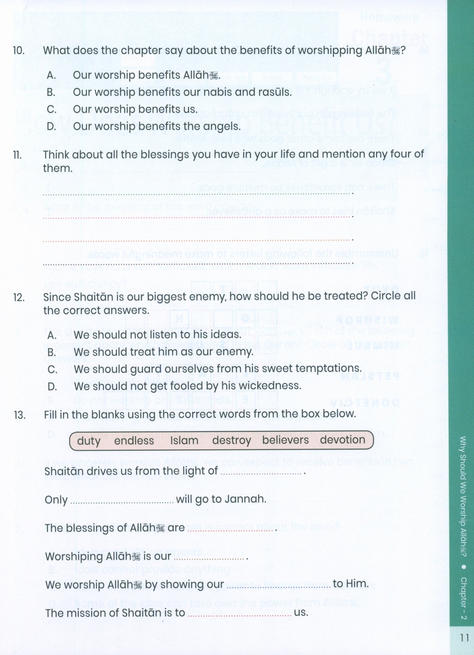 The Message of Islam (Workbook): Level 3