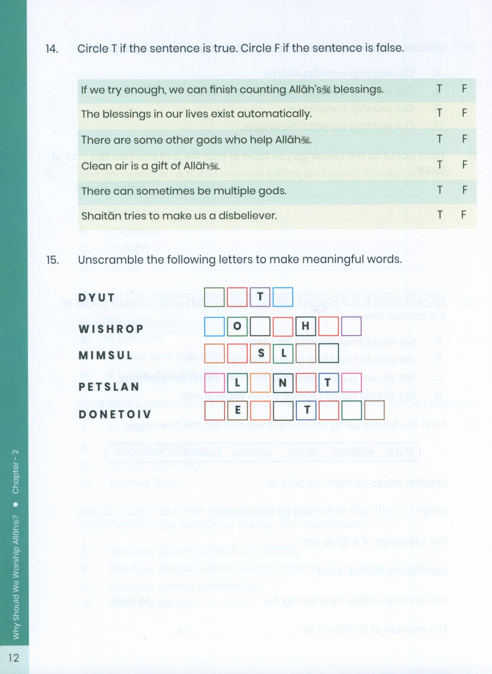 The Message of Islam (Workbook): Level 3