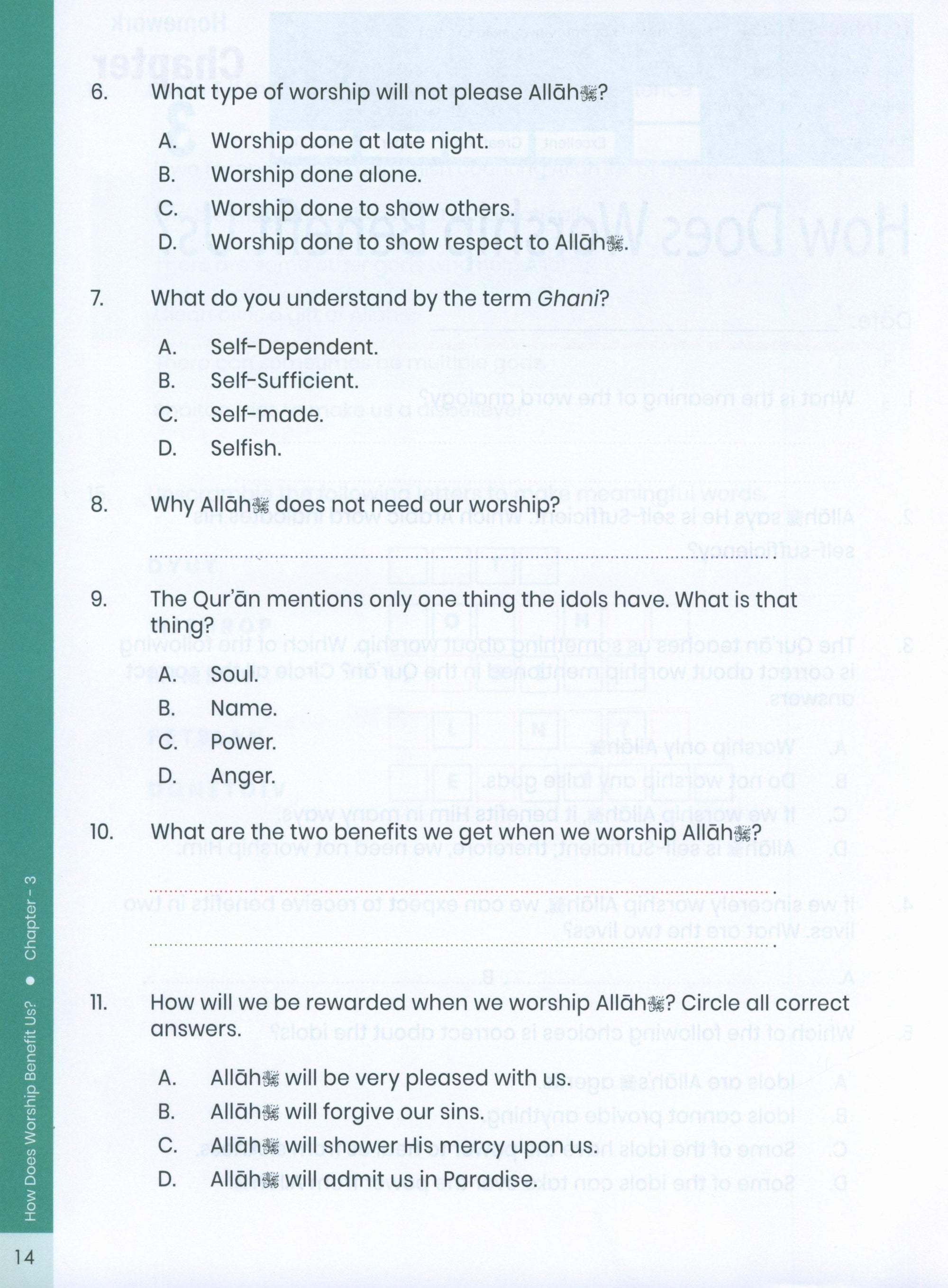 The Message of Islam (Workbook): Level 3