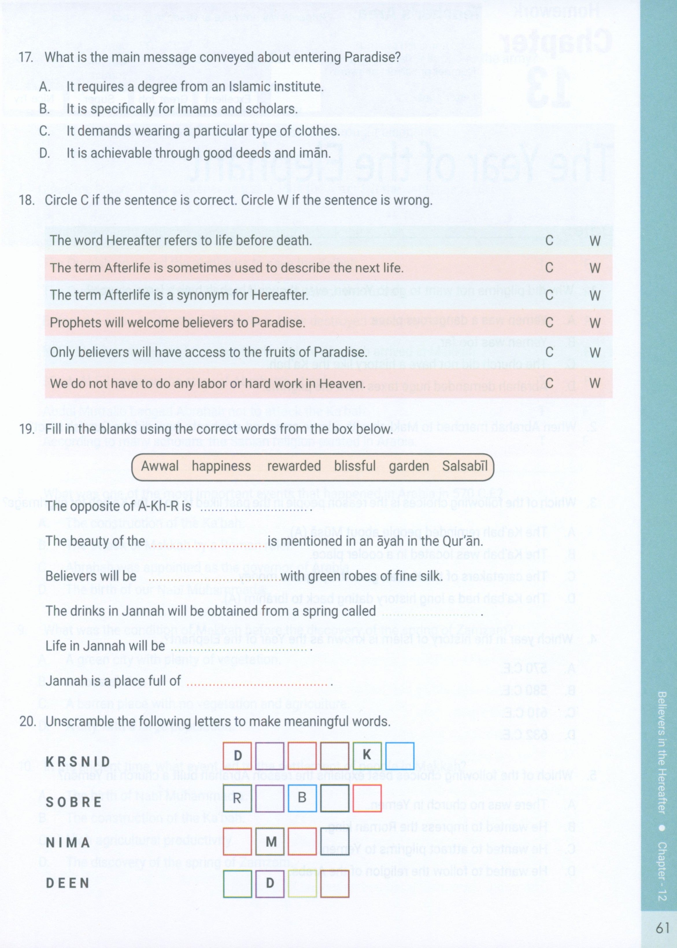 The Message of Islam Workbook Level 4