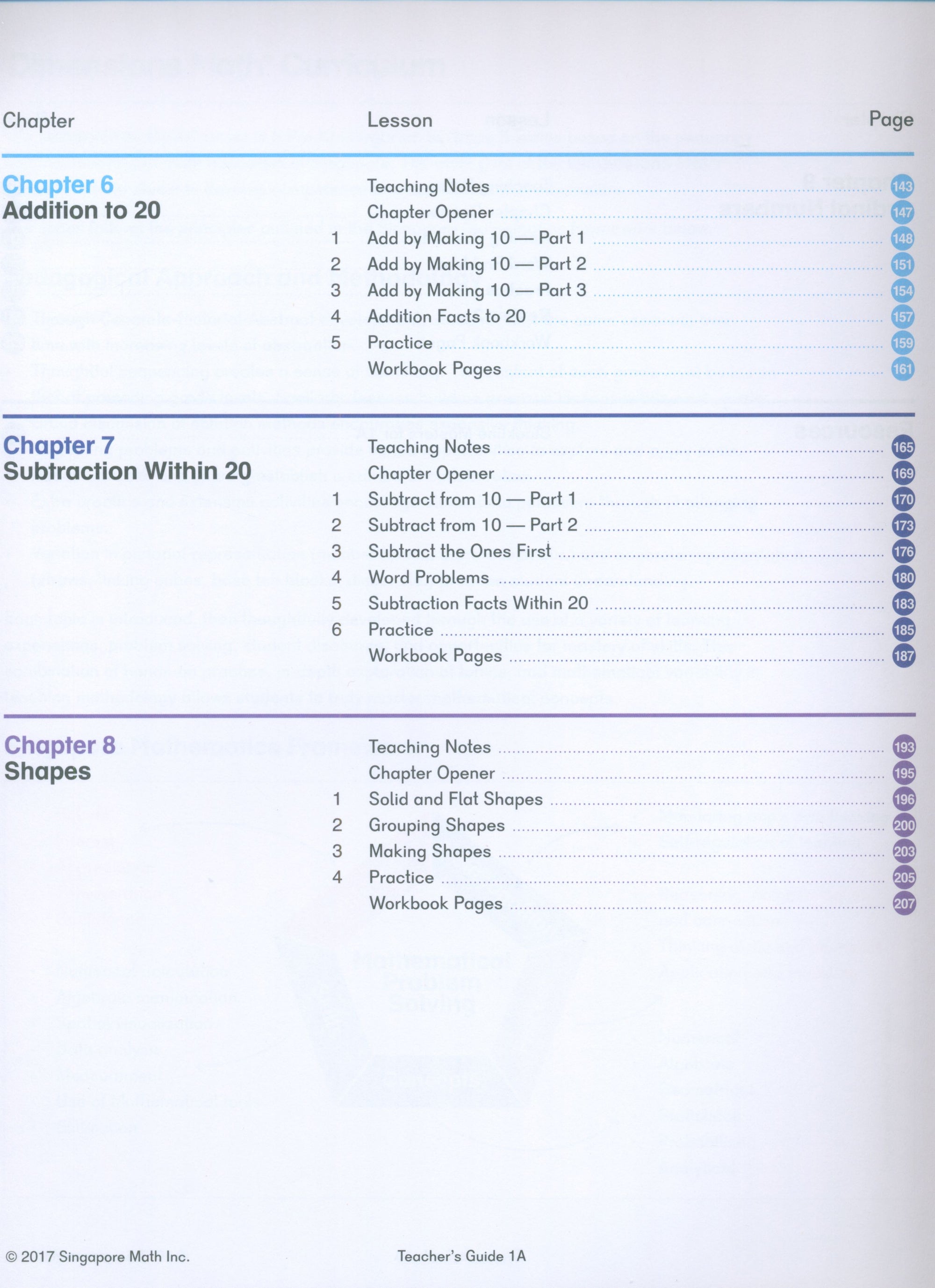 Dimensions Math Teacher's Guide 1A