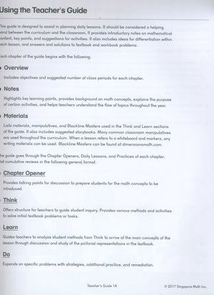 Dimensions Math Teacher's Guide 1A