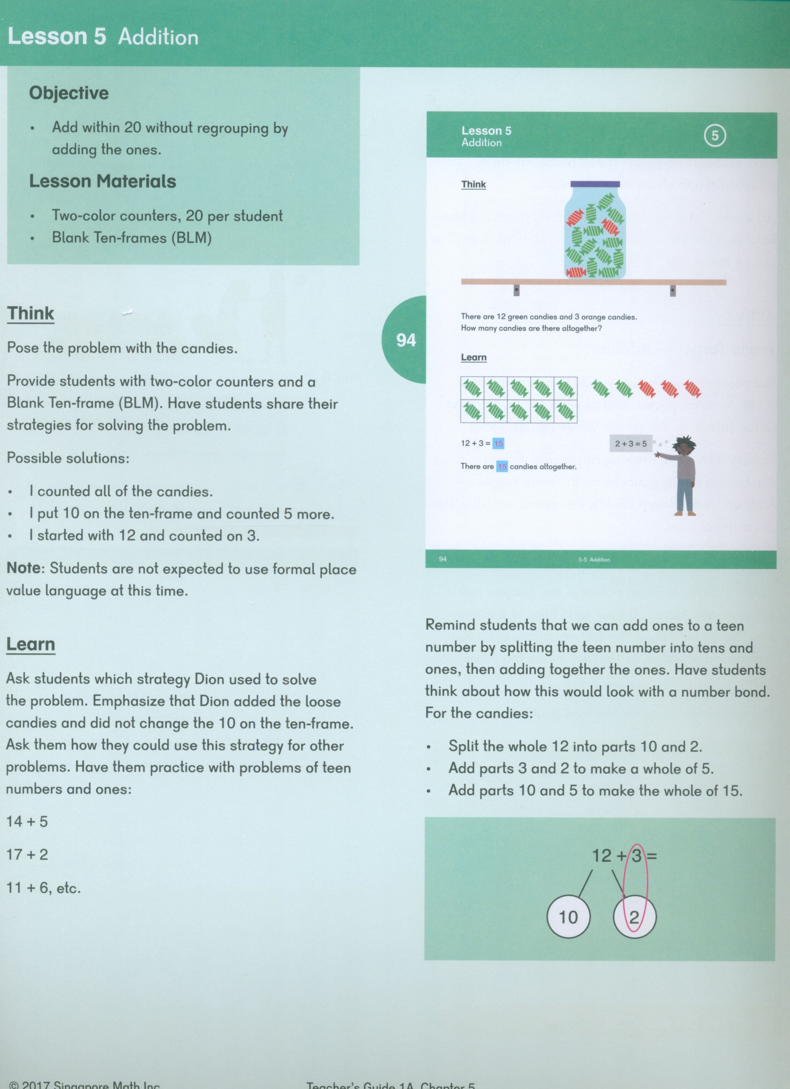 Dimensions Math Teacher's Guide 1A
