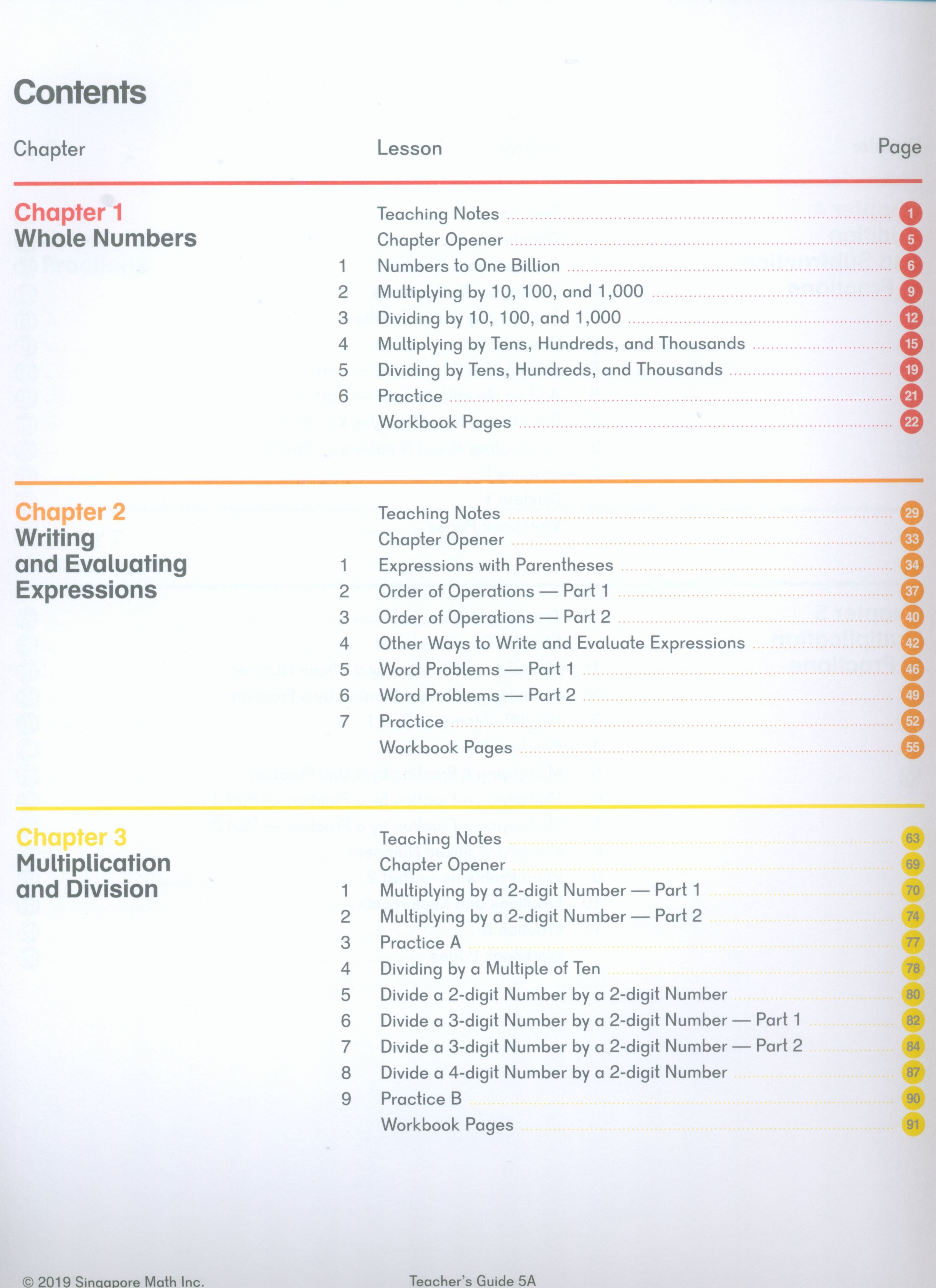 Dimensions Math Teacher's Guide 5A