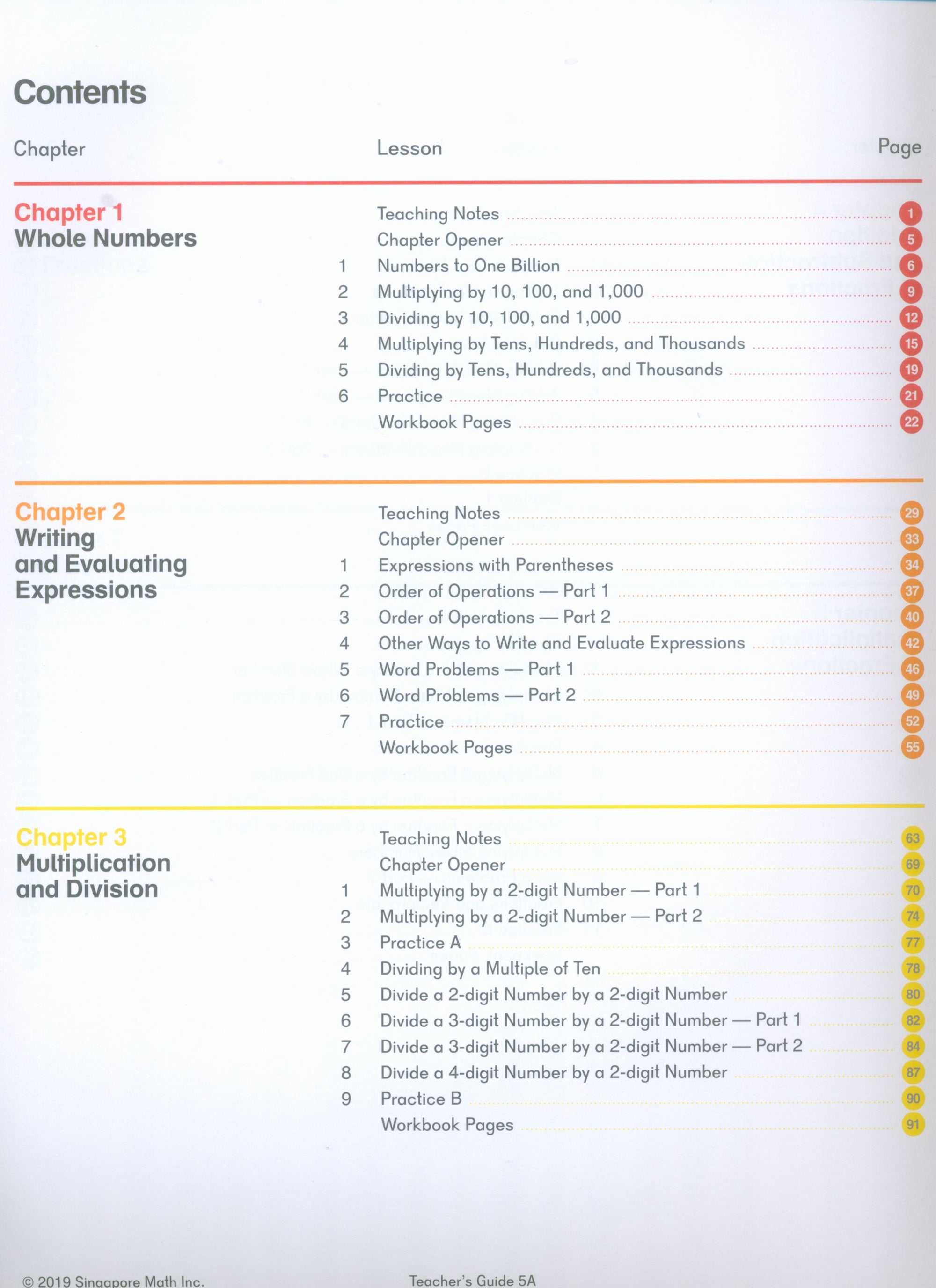 Dimensions Math Teacher's Guide 5A