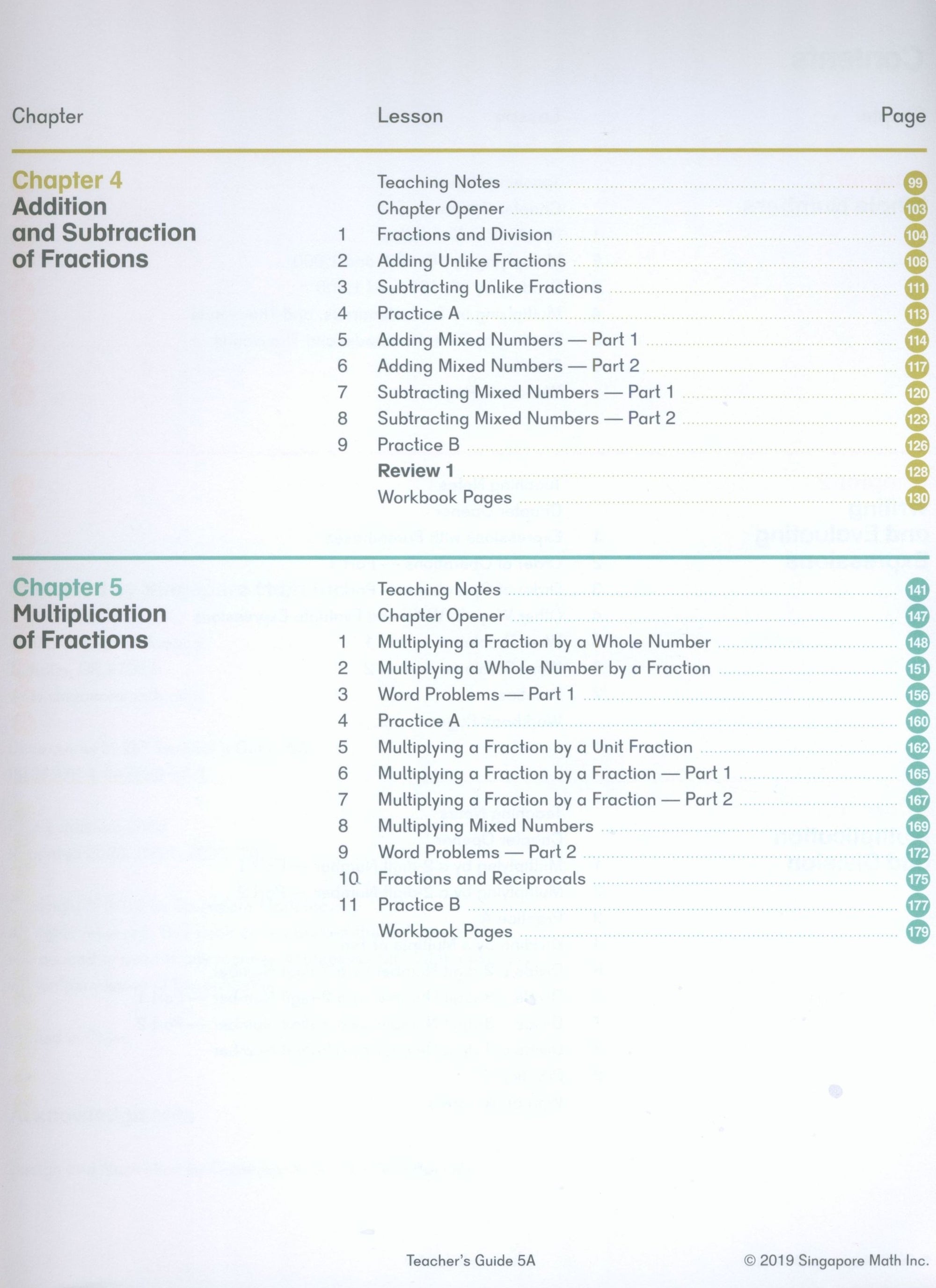 Dimensions Math Teacher's Guide 5A