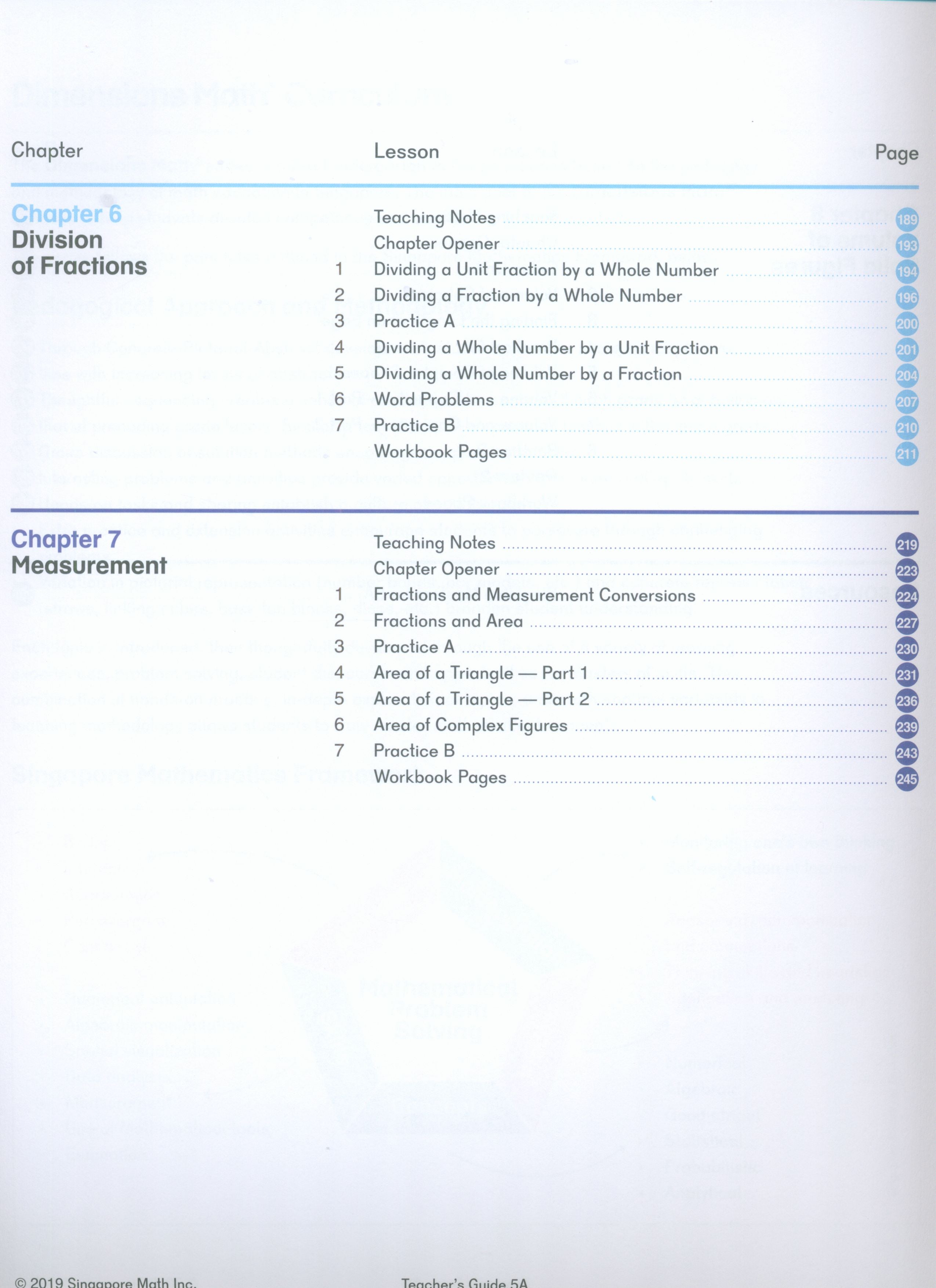 Dimensions Math Teacher's Guide 5A