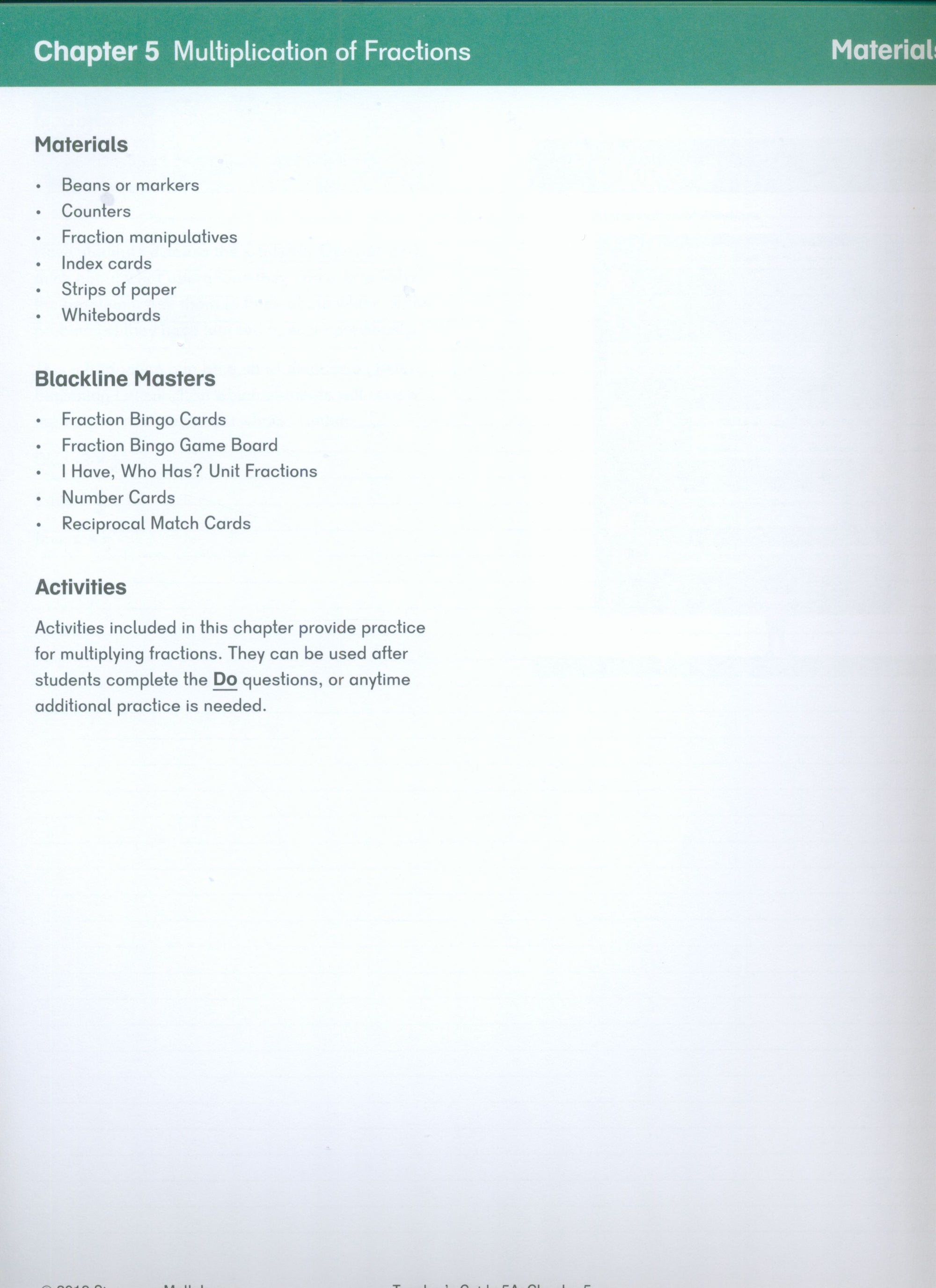 Dimensions Math Teacher's Guide 5A