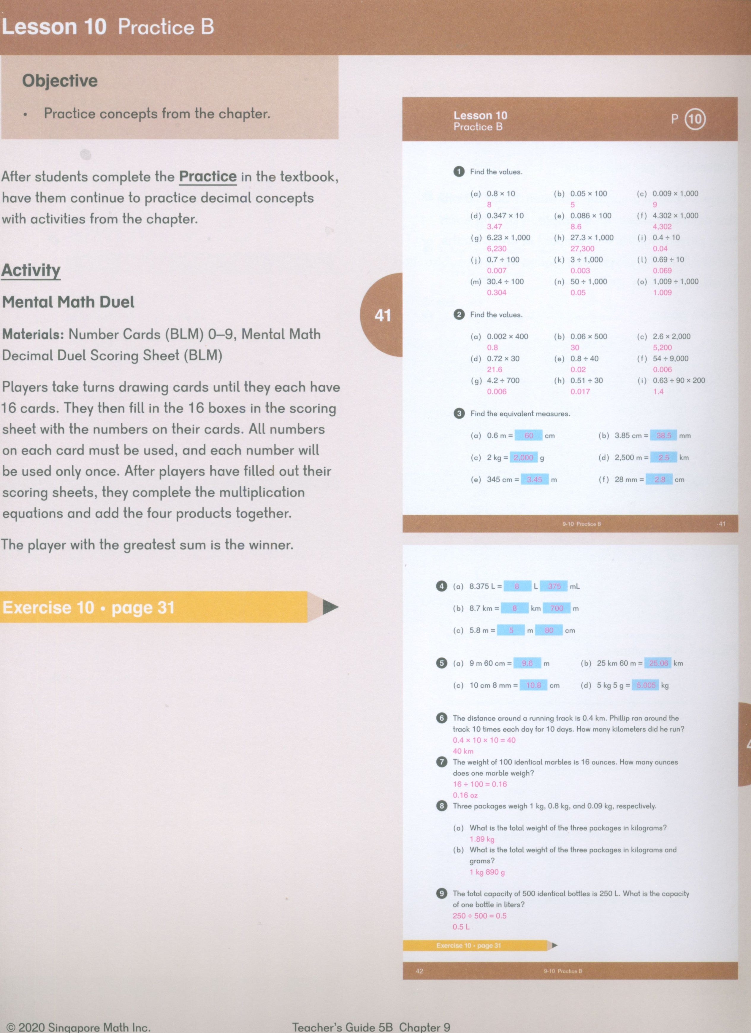 Dimensions Math Teacher's Guide 5B
