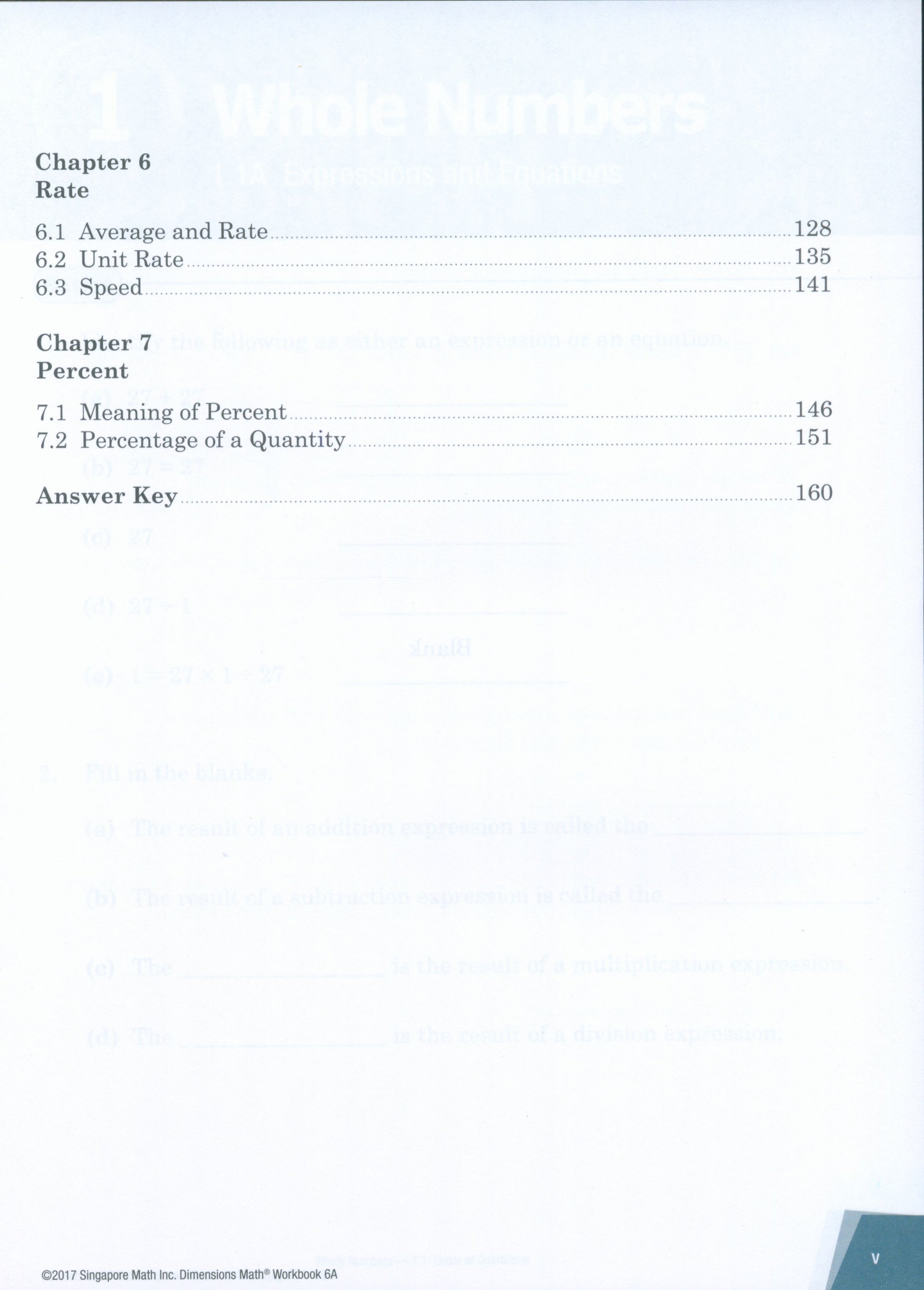 Dimensions Math Workbook 6A