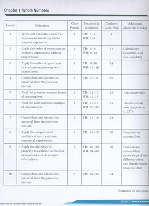 Dimensions Math Teacher's Guide 6A