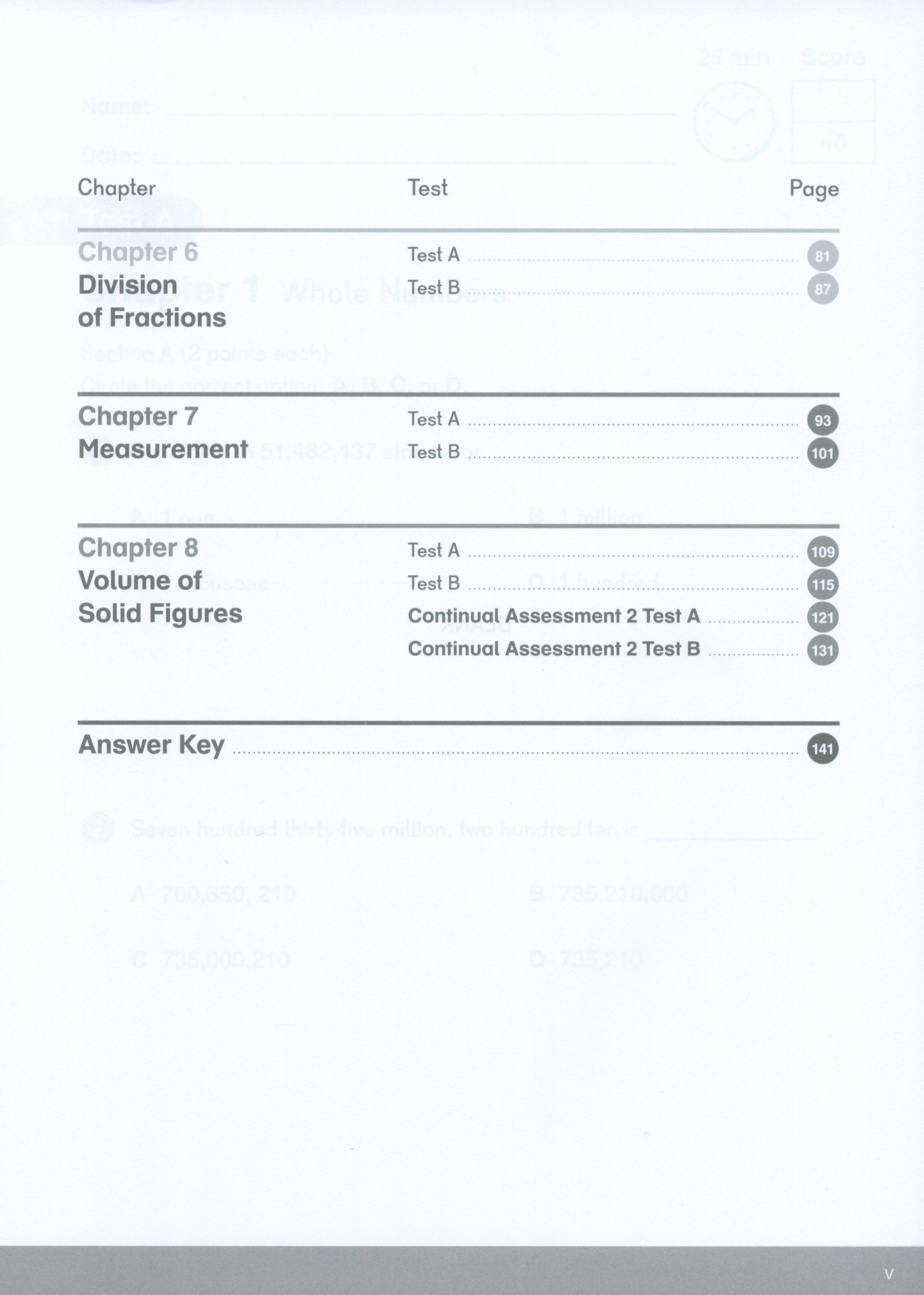 Dimensions Math Tests 5A