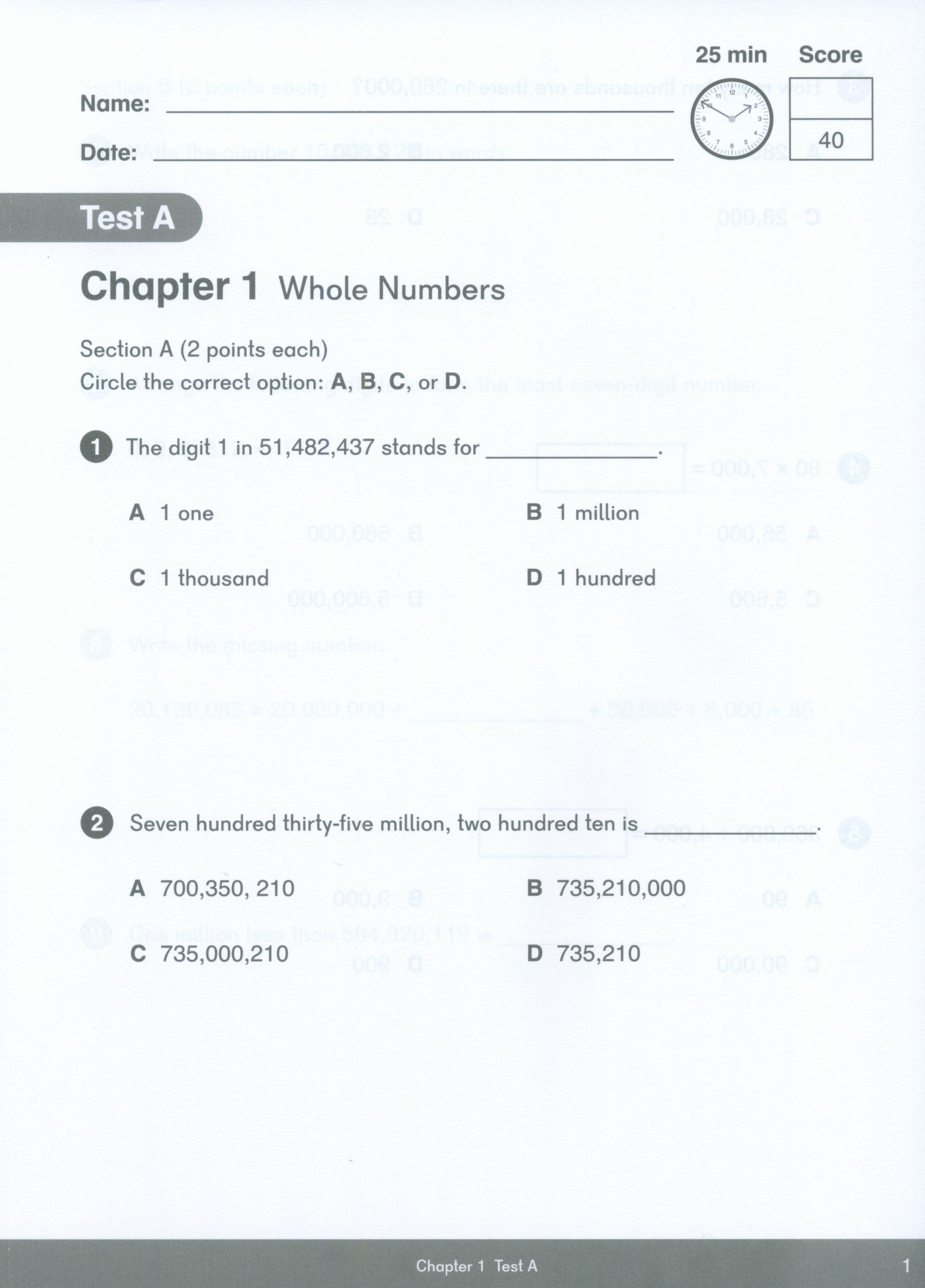 Dimensions Math Tests 5A