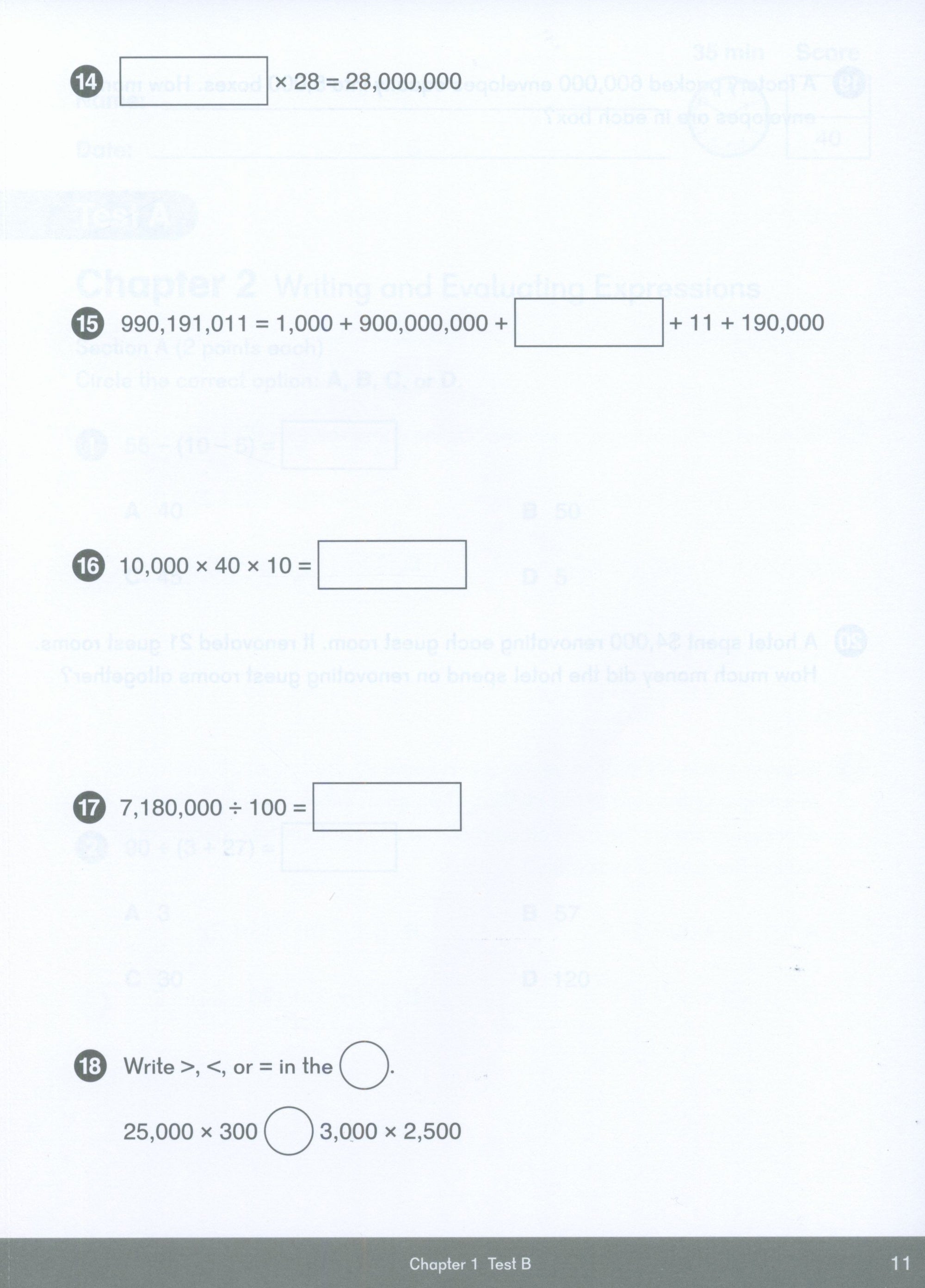 Dimensions Math Tests 5A