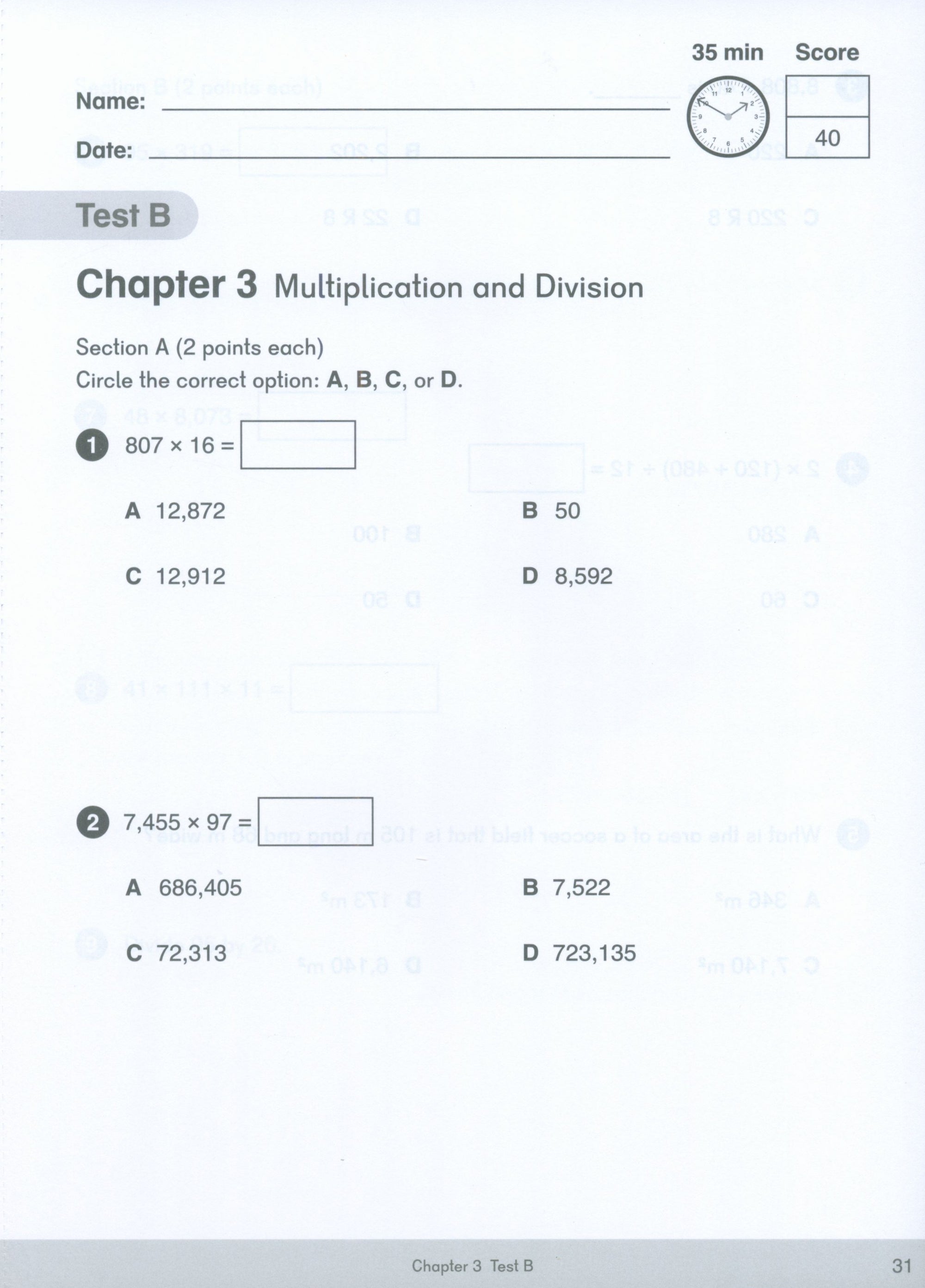 Dimensions Math Tests 5A