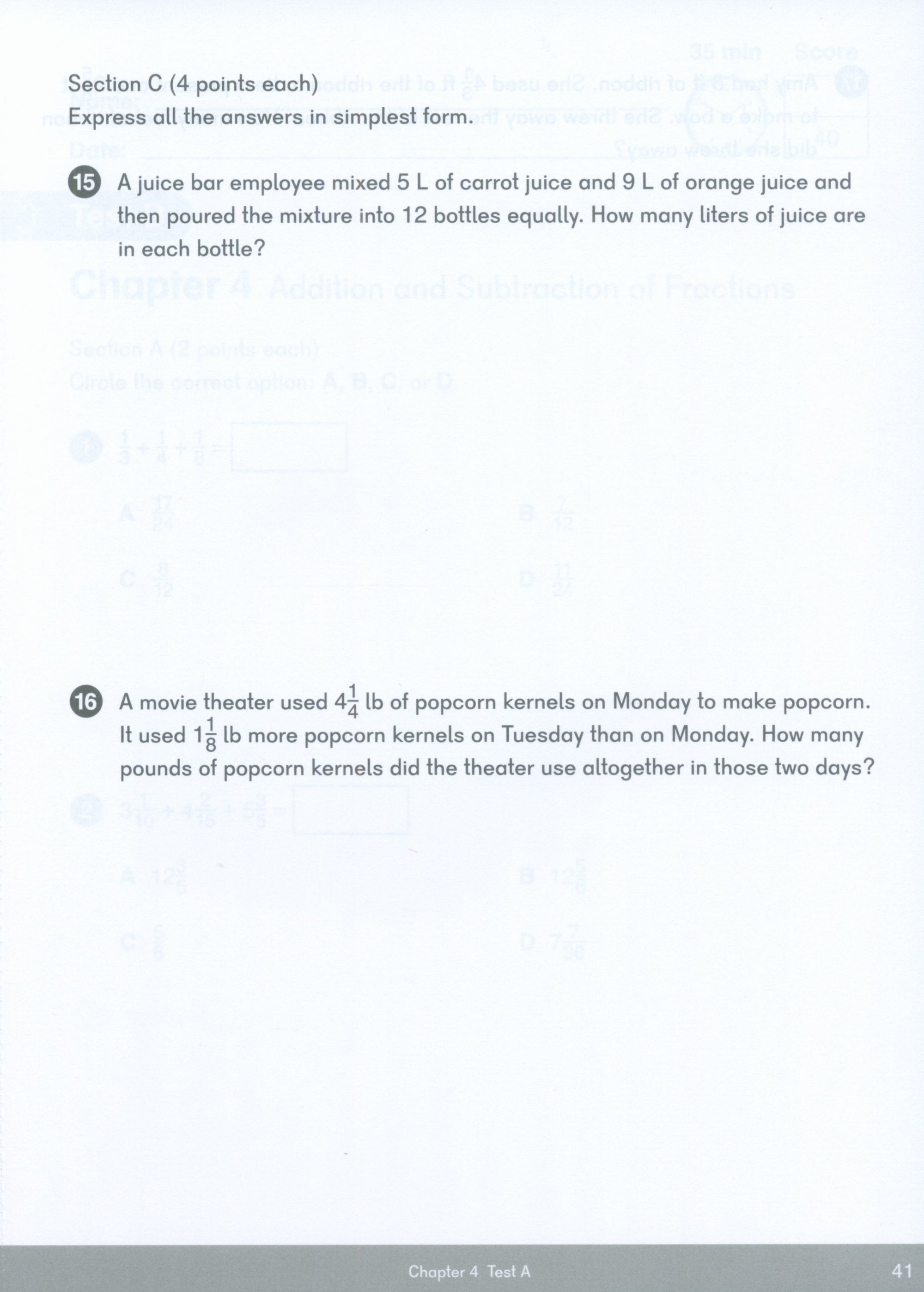 Dimensions Math Tests 5A