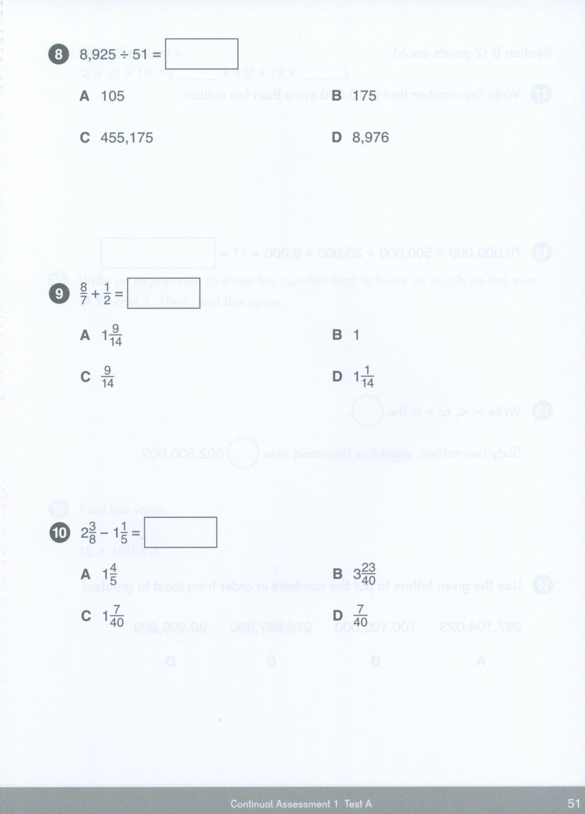 Dimensions Math Tests 5A