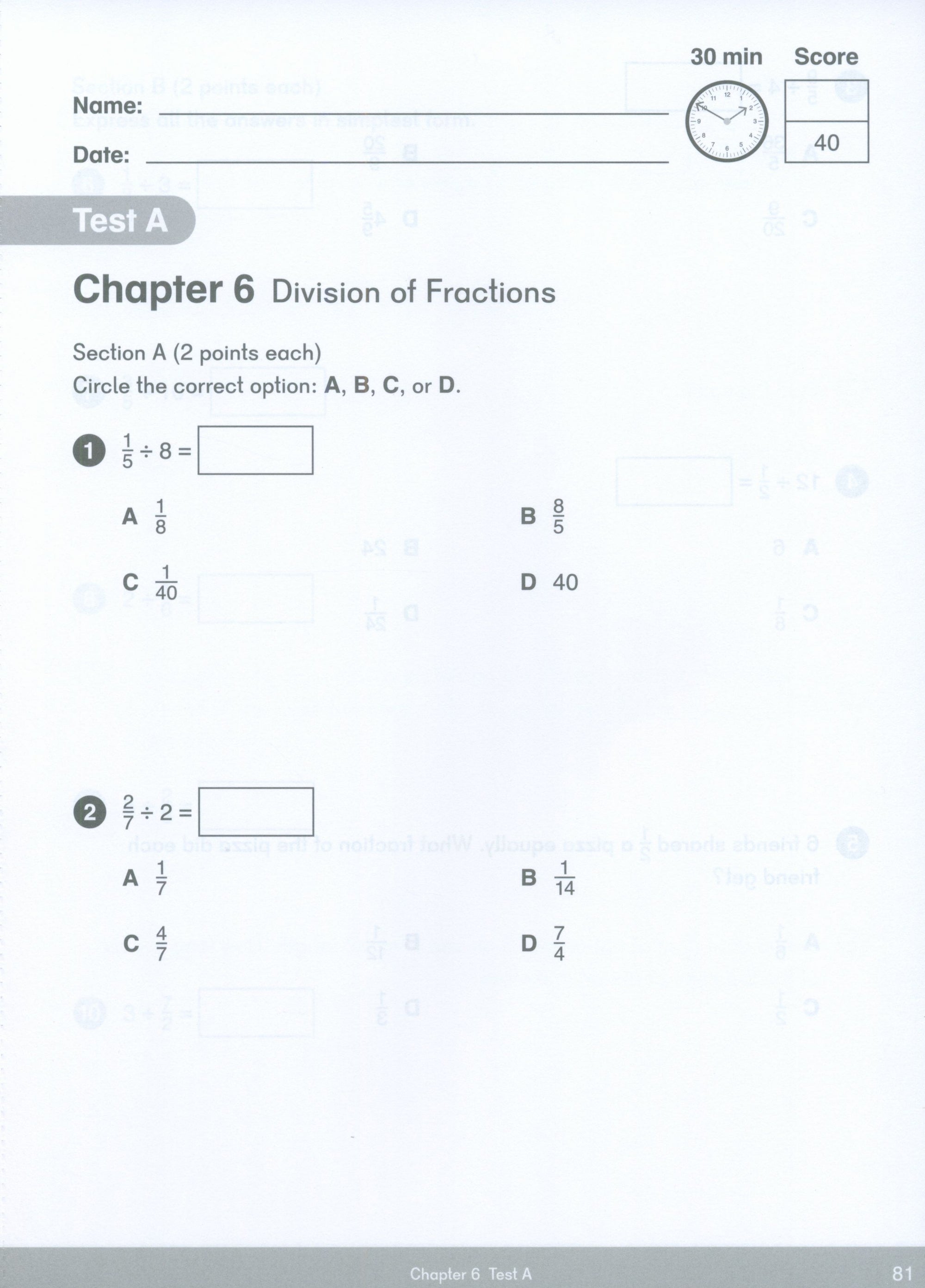 Dimensions Math Tests 5A