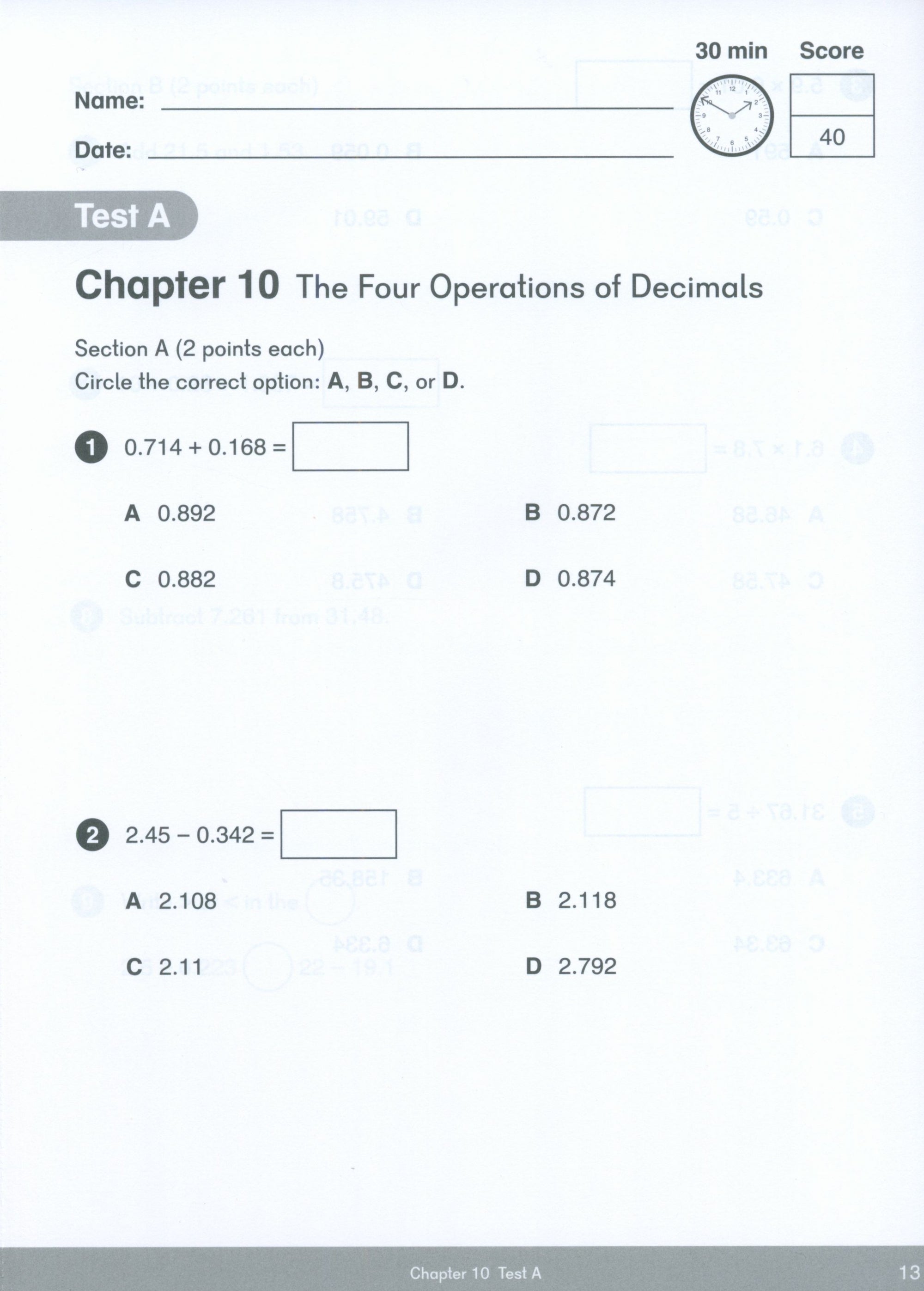 Dimensions Math Tests 5B