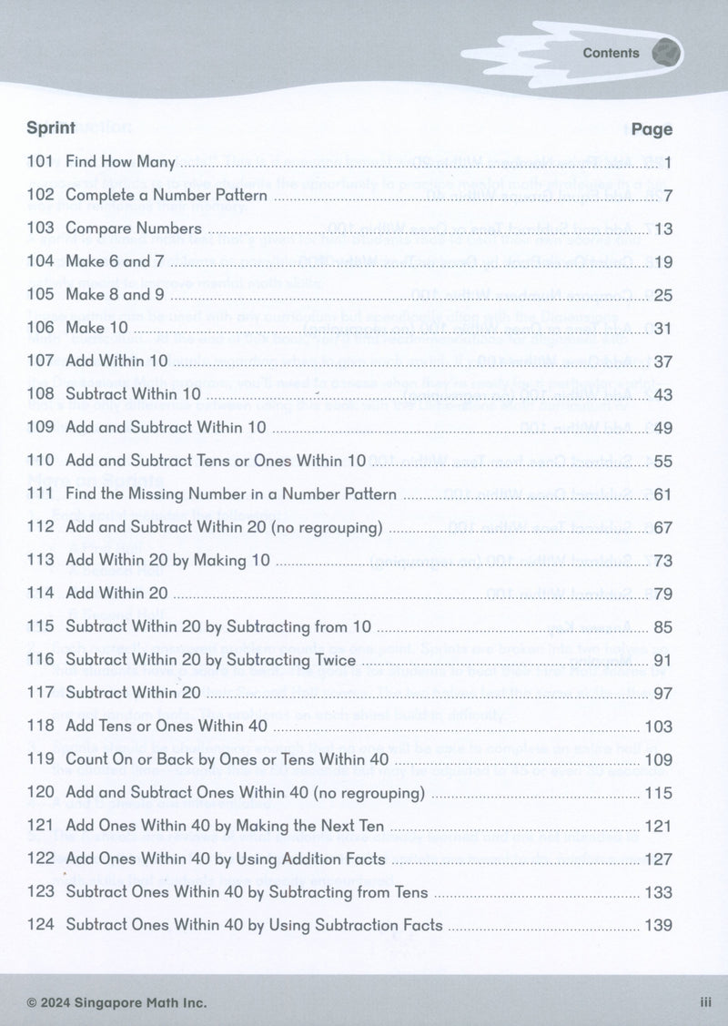 Singapore Math® Sprints 1